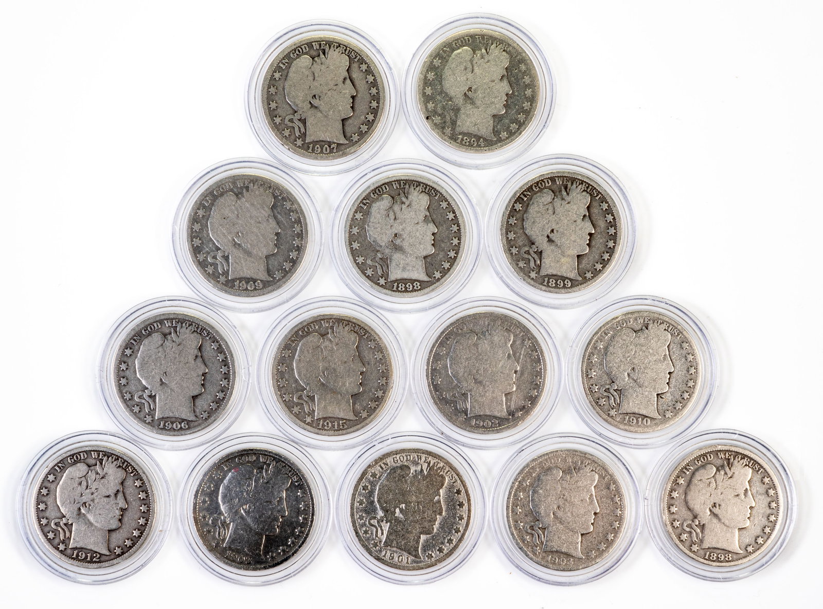 Fourteen (14) Barber Half Dollars (1 of 5)