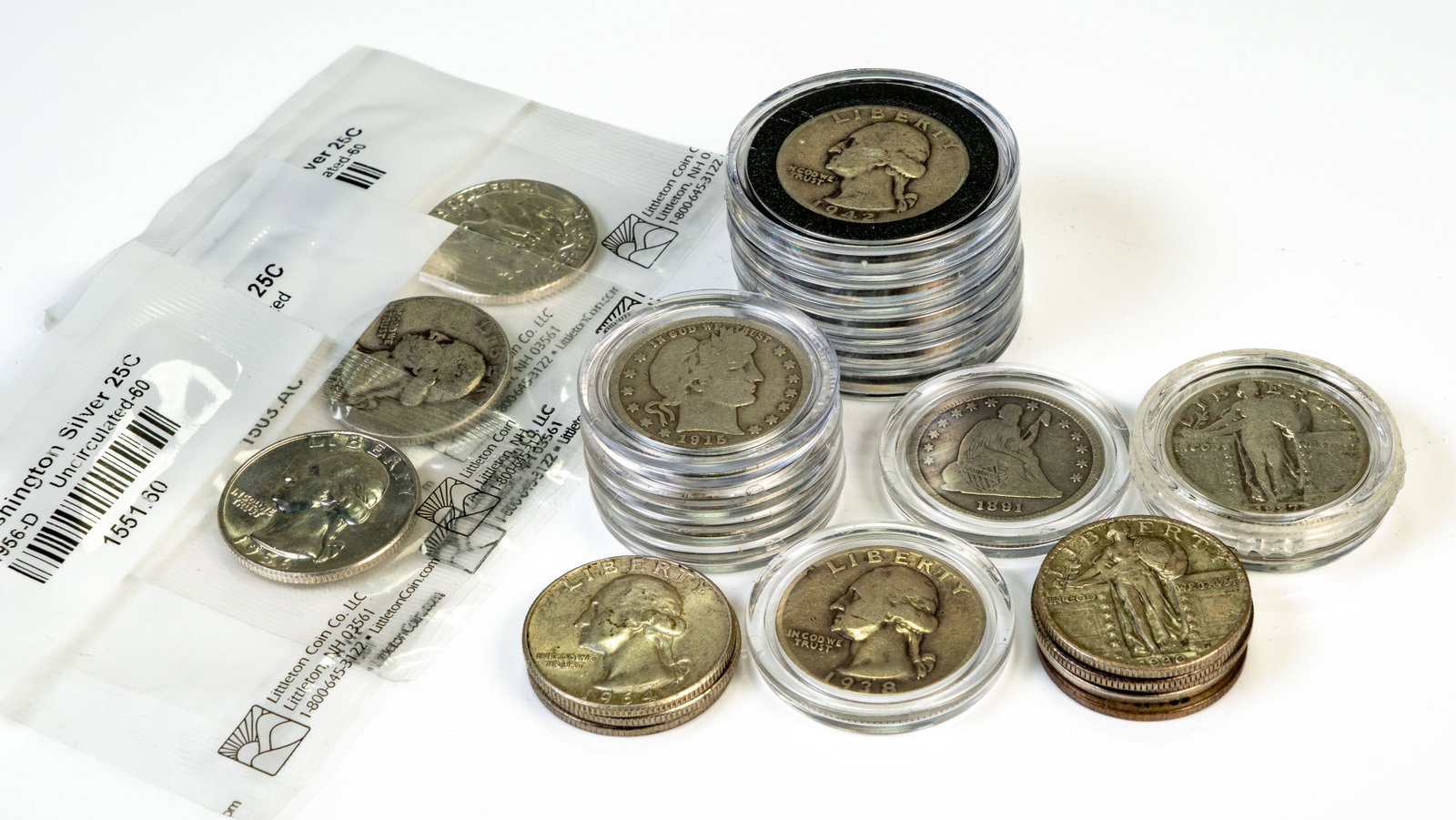 Twenty-Four (24) Mixed Lot 90% Silver Quarters (1 of 3)