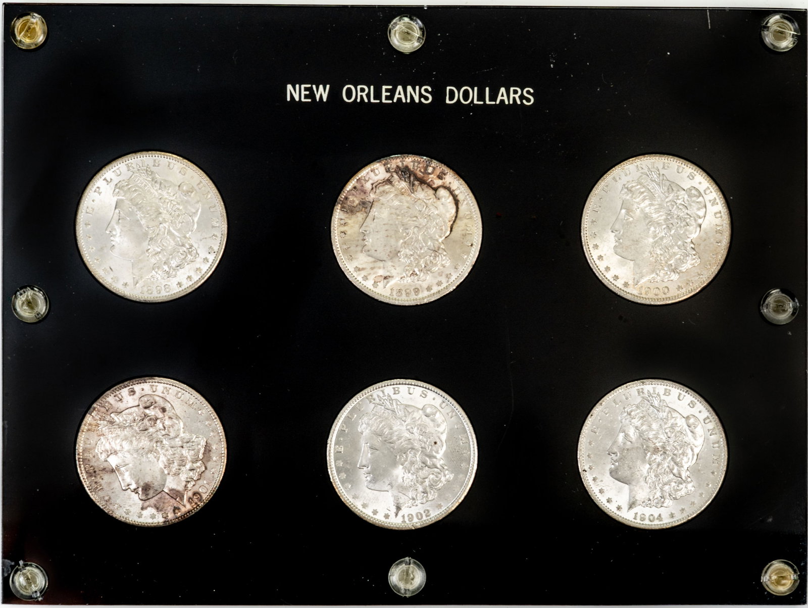 Six (6) Morgan Silver Dollars New Orleans Mint (1 of 2)