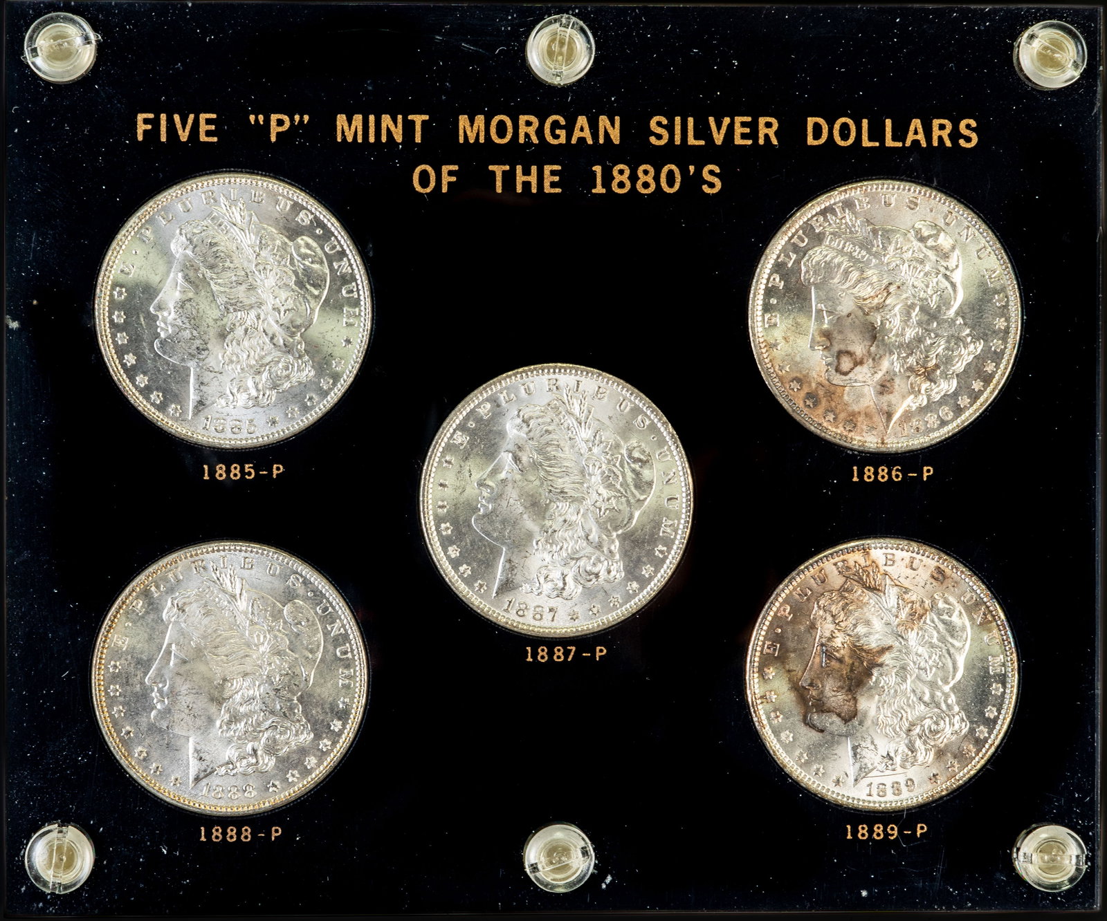 Five (5) Morgan Silver Dollars 1885P-1889P (1 of 3)