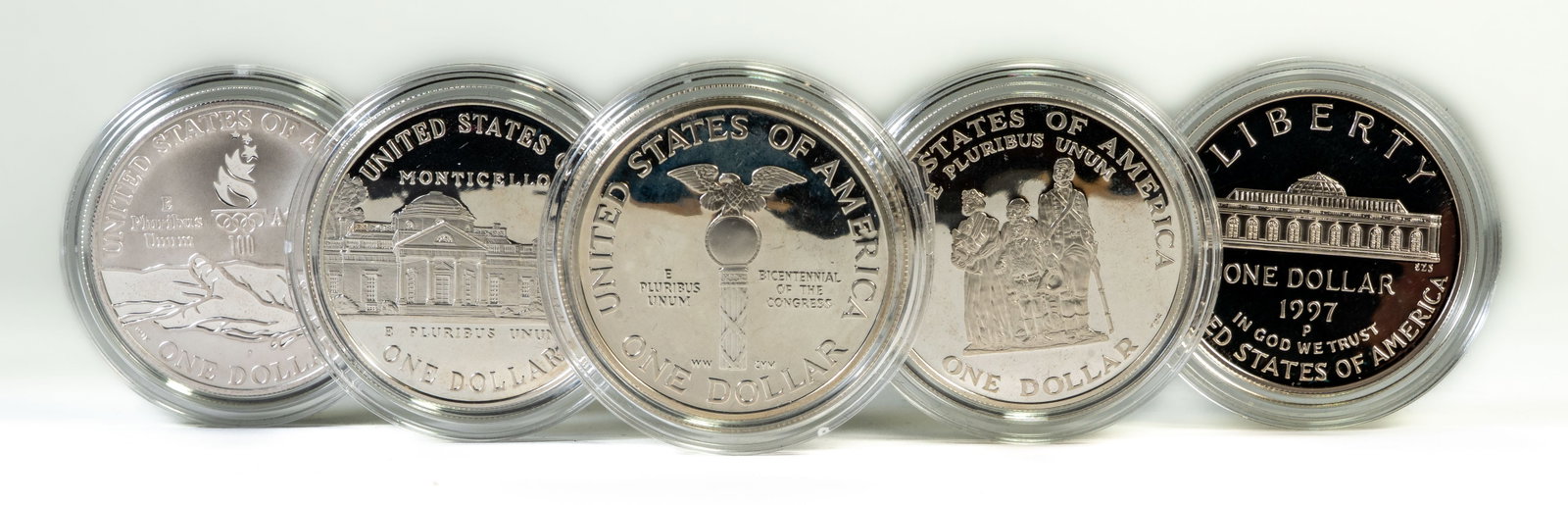 Five (5) US Commemorative Silver Dollars - 5