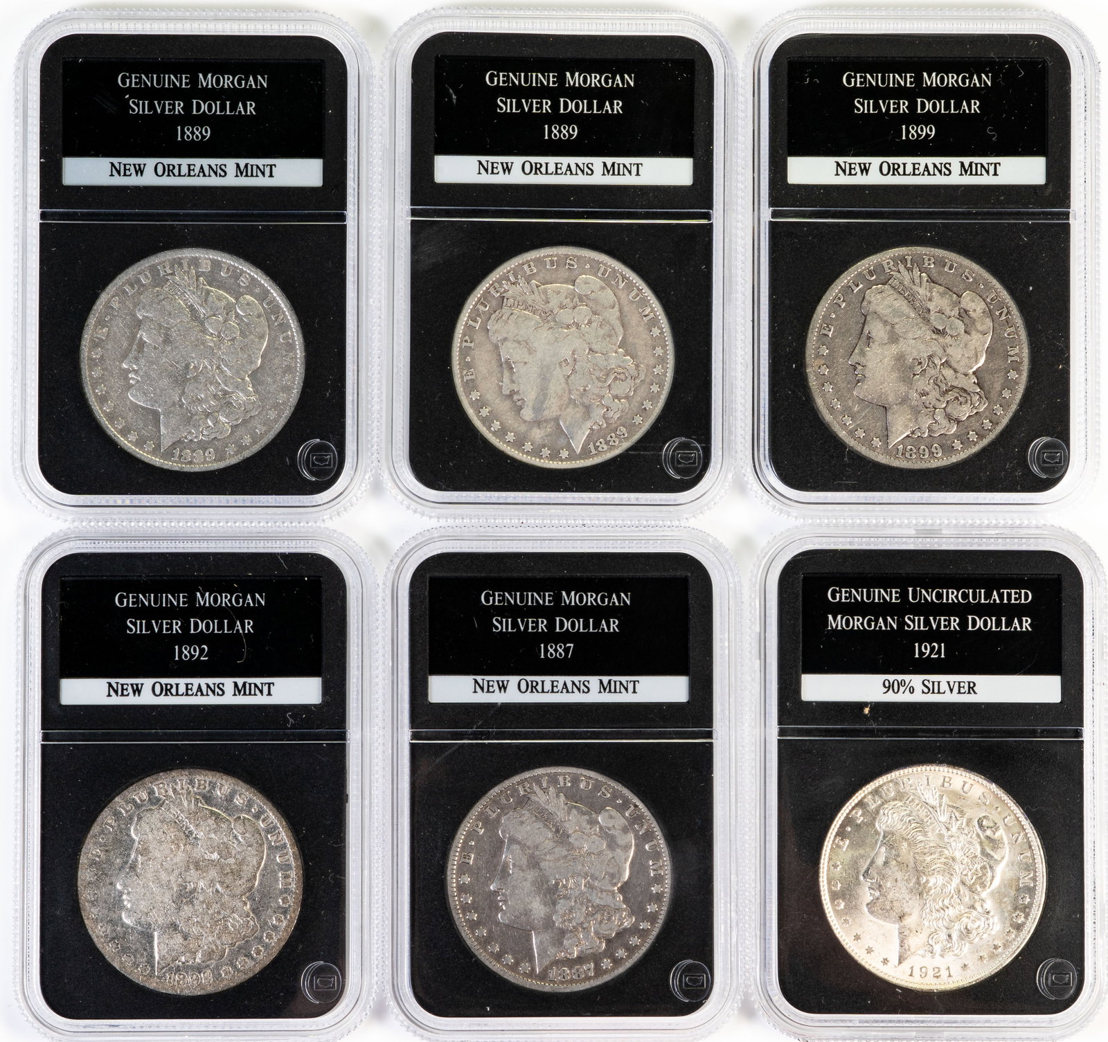 Six (6) Morgan Silver Dollars Inc 1921 Uncirculated (1 of 4)