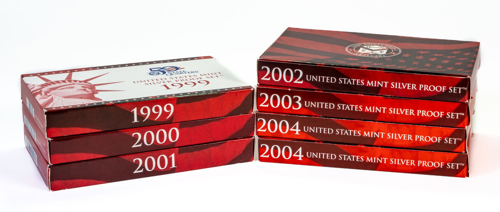 Seven (7) US Mint Silver Proof Sets 1999-2004 (1 of 5)
