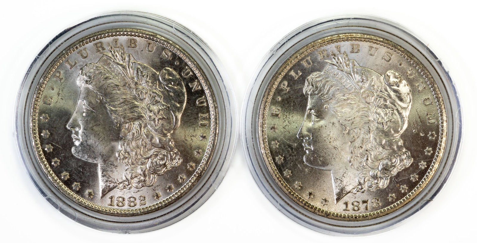 Two (2) Carson City Morgan Silver Dollars 1878 & 1882 (1 of 2)