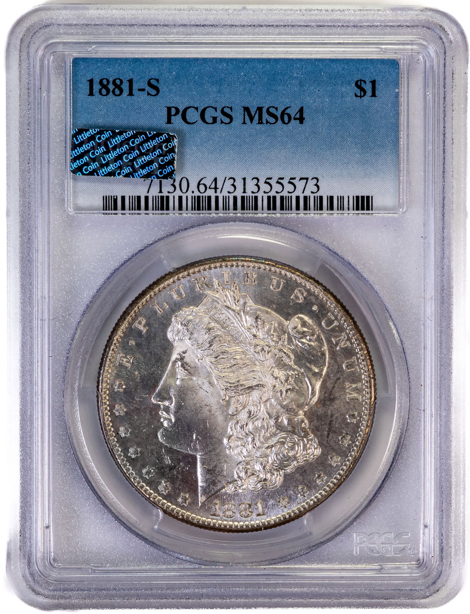 1881-S Mogan Silver Dollar Pcgs Ms64 (1 of 4)
