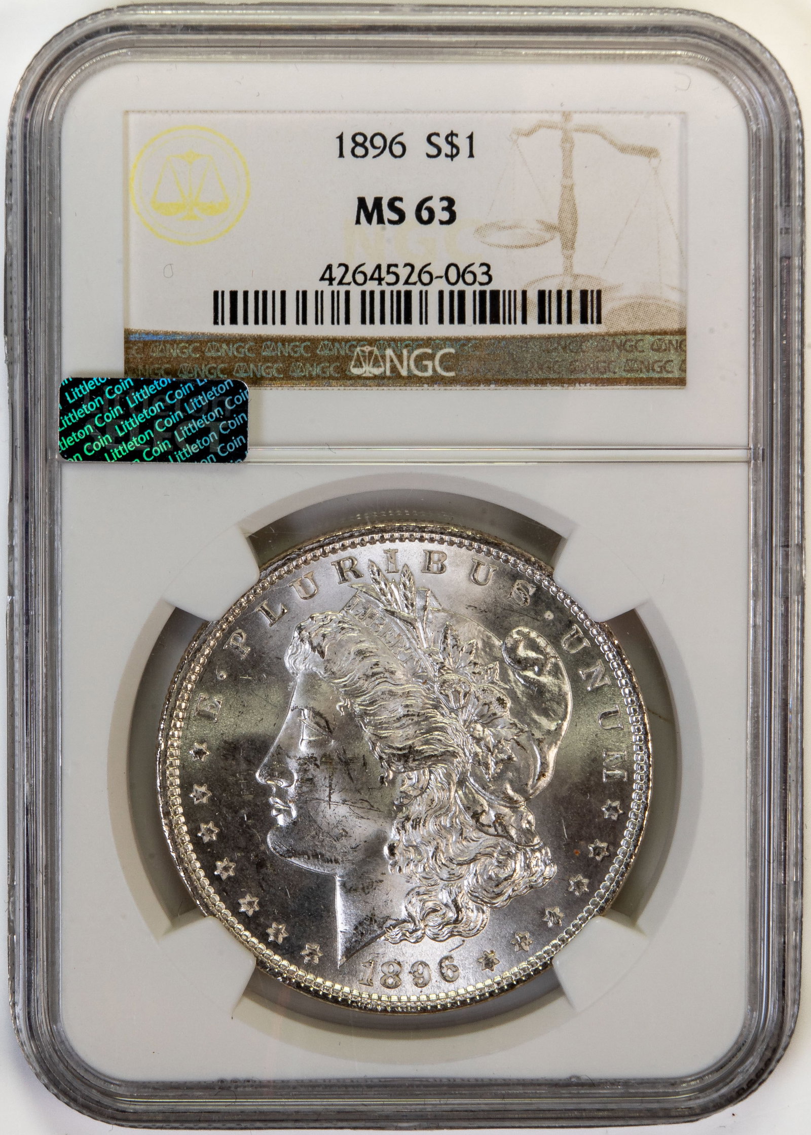 1896 Mogan Silver Dollar Ngc Ms63 (1 of 4)
