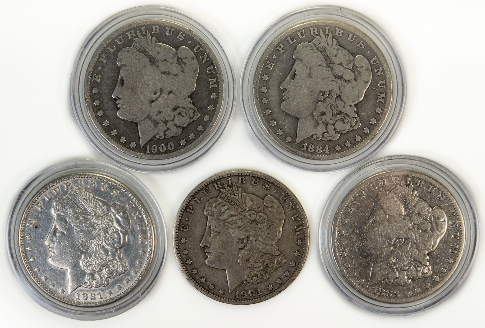 Five (5) Morgan Silver Dollars (1 of 5)