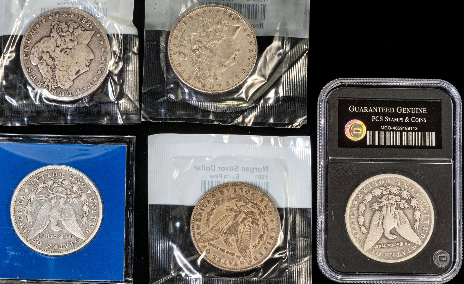 Five (5) Morgan Silver Dollars - 3