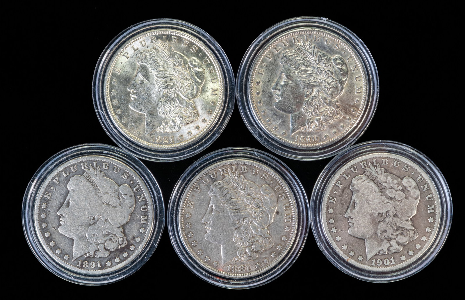 Five (5) Morgan Silver Dollars (1 of 3)