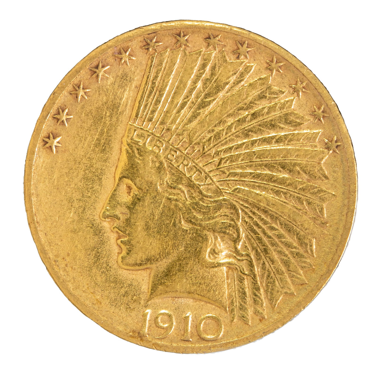 1910 D $10 Indian Head Gold Coin (1 of 3)