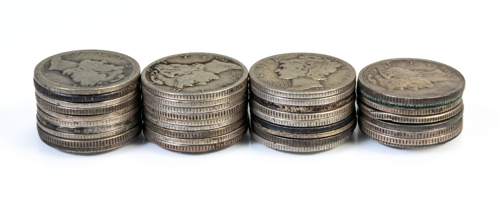 Thirty-Six Mercury Dimes Mixed Dates $3.60 FV (1 of 3)