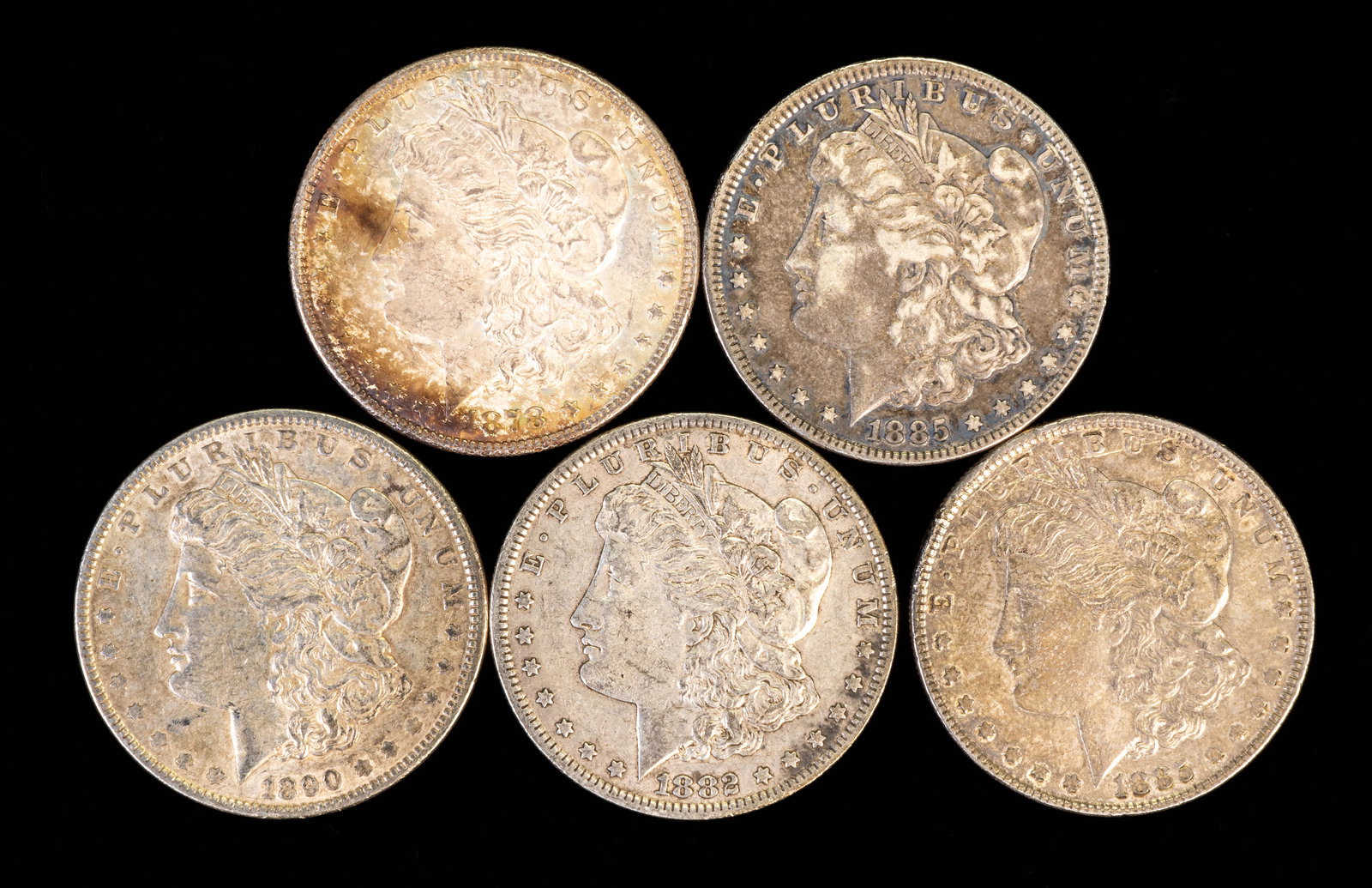 Five (5) Morgan Silver Dollars (1 of 3)