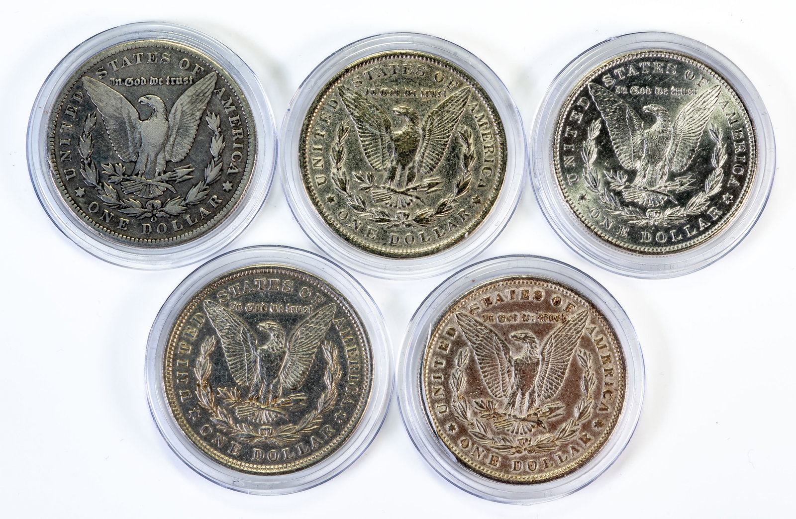Five (5) Morgan Silver Dollars - 3