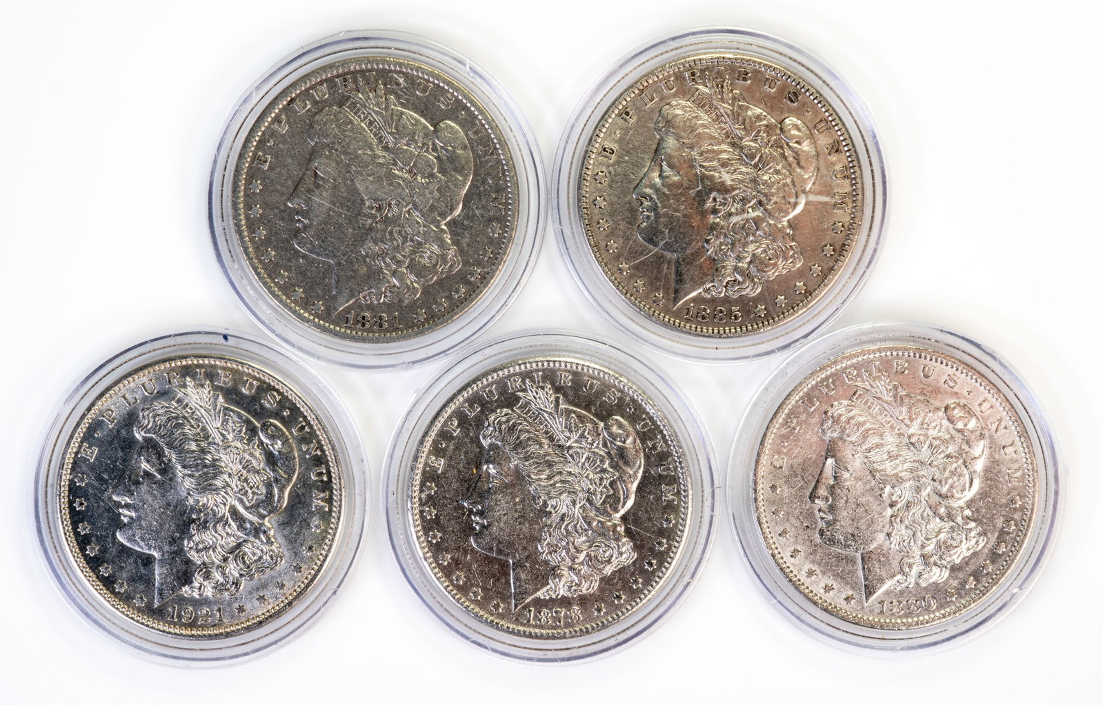 Five (5) Morgan Silver Dollars (1 of 3)
