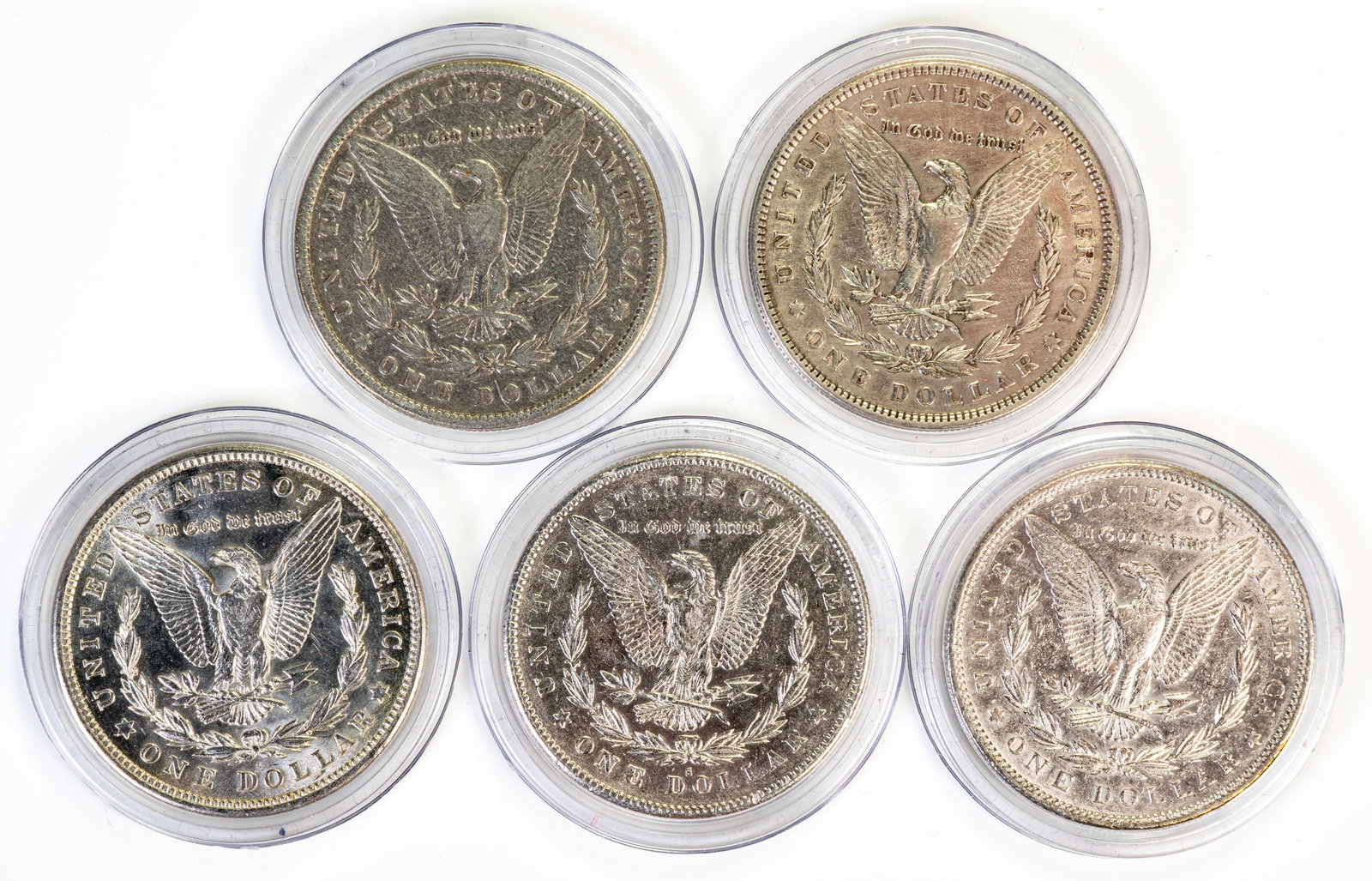 Five (5) Morgan Silver Dollars - 2