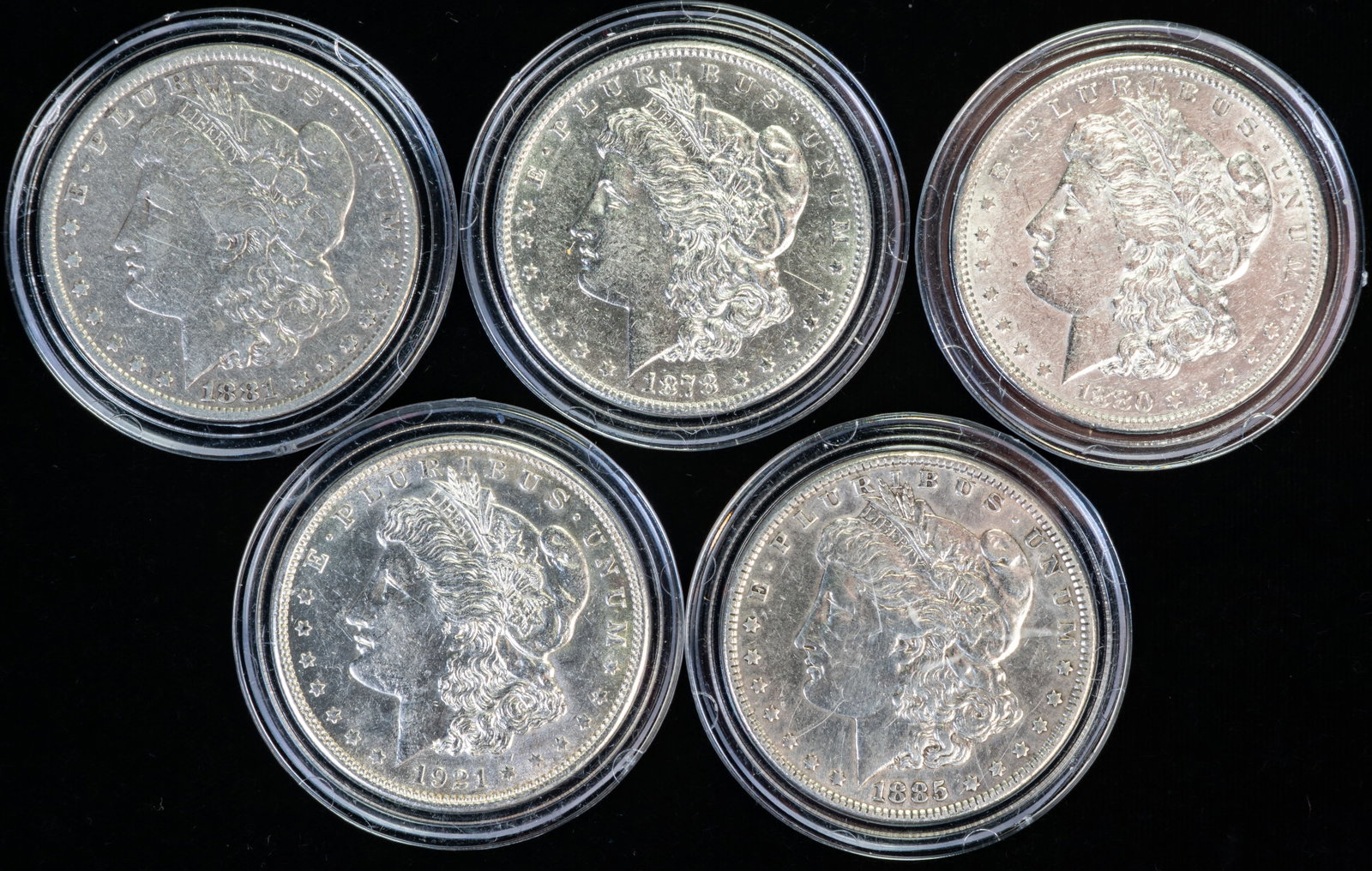 Five (5) Morgan Silver Dollars - 3