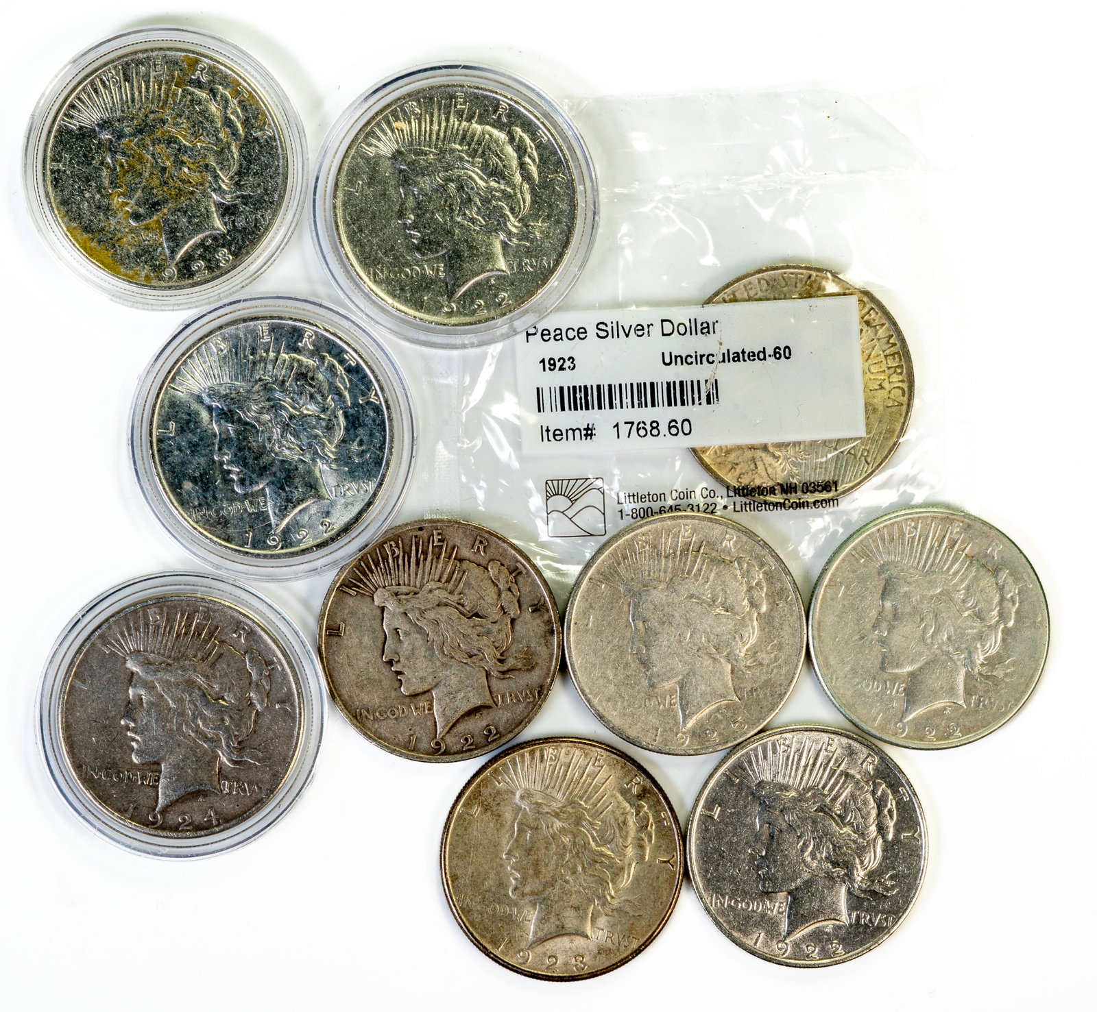 Ten (10) Liberty Peace Dollars (1 of 4)