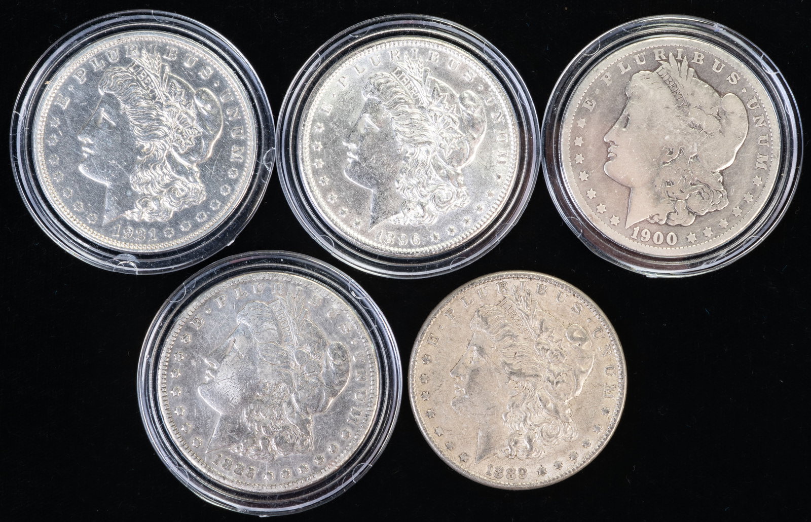 Five (5) Morgan Silver Dollars (1 of 3)