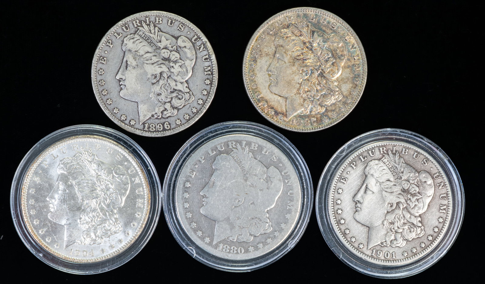 Five (5) Morgan Silver Dollars - 3
