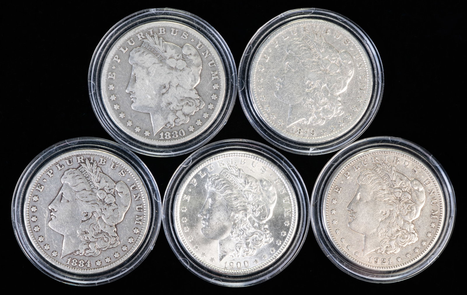Five (5) Morgan Silver Dollars (1 of 3)