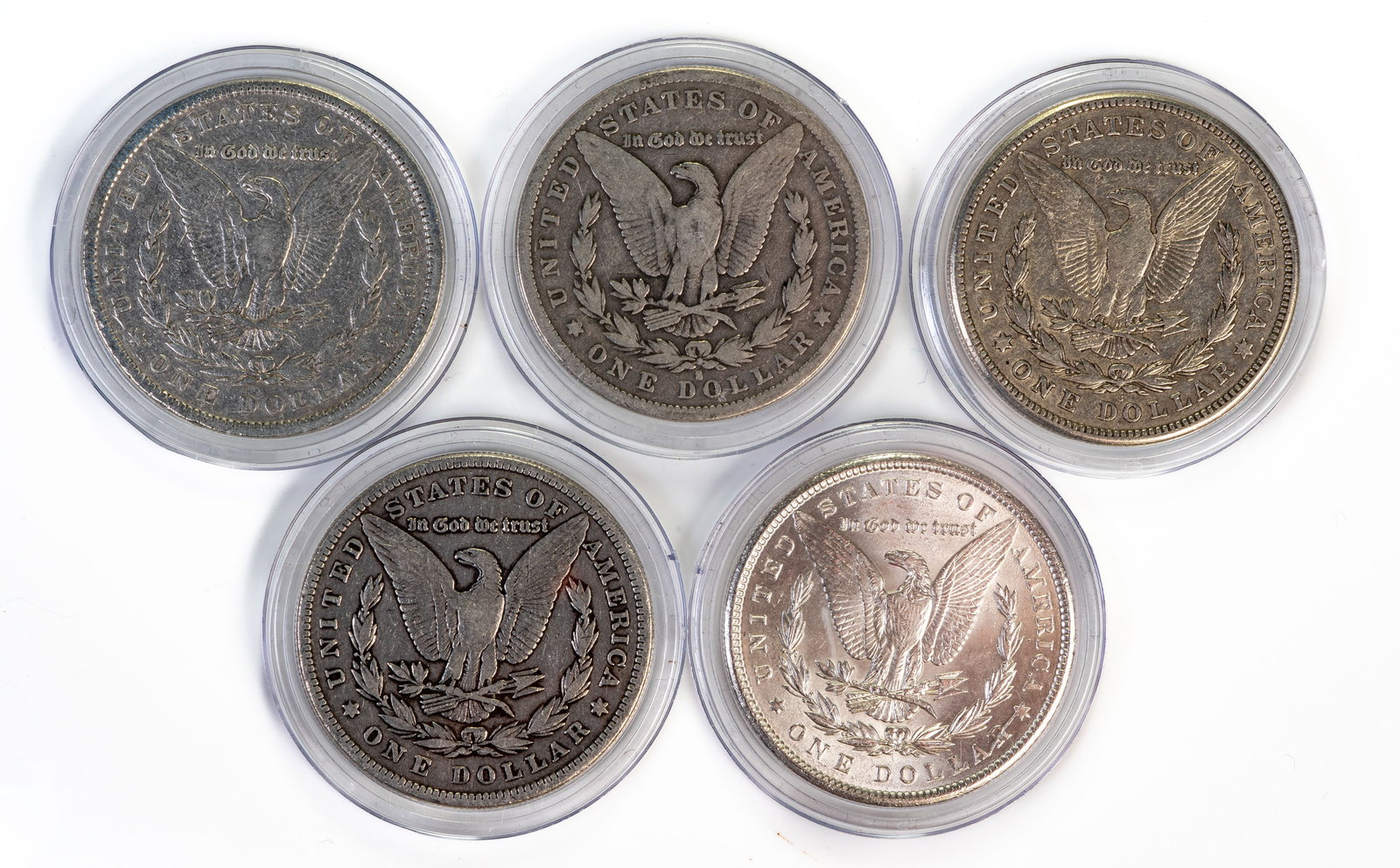 Five (5) Morgan Silver Dollars - 3