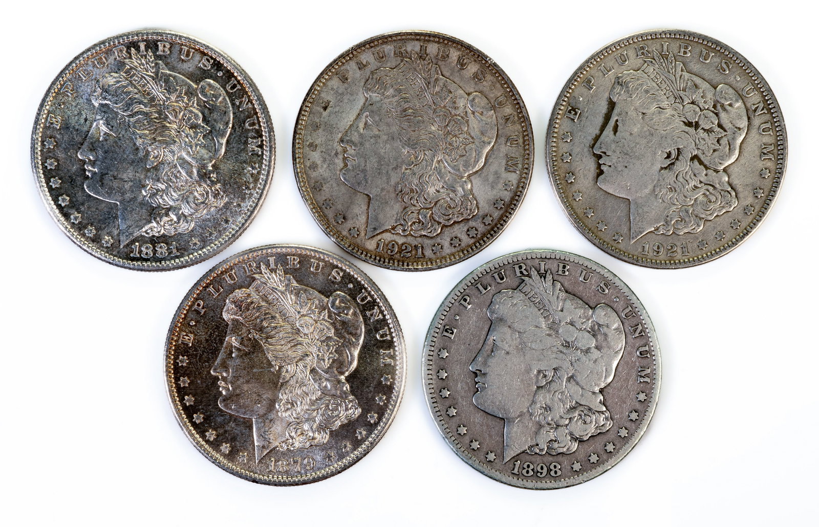 Five (5) Morgan Silver Dollars - 2