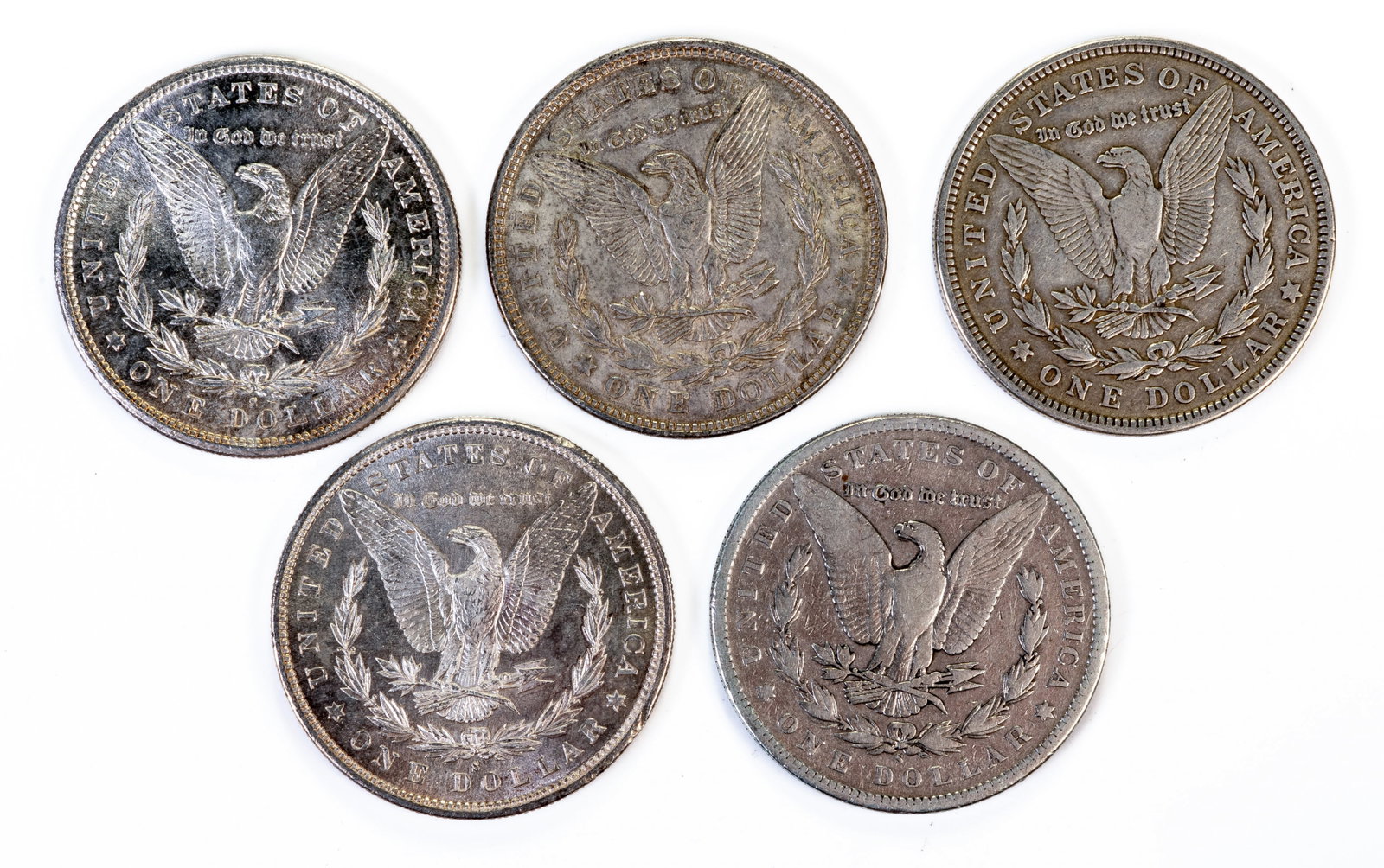 Five (5) Morgan Silver Dollars - 3