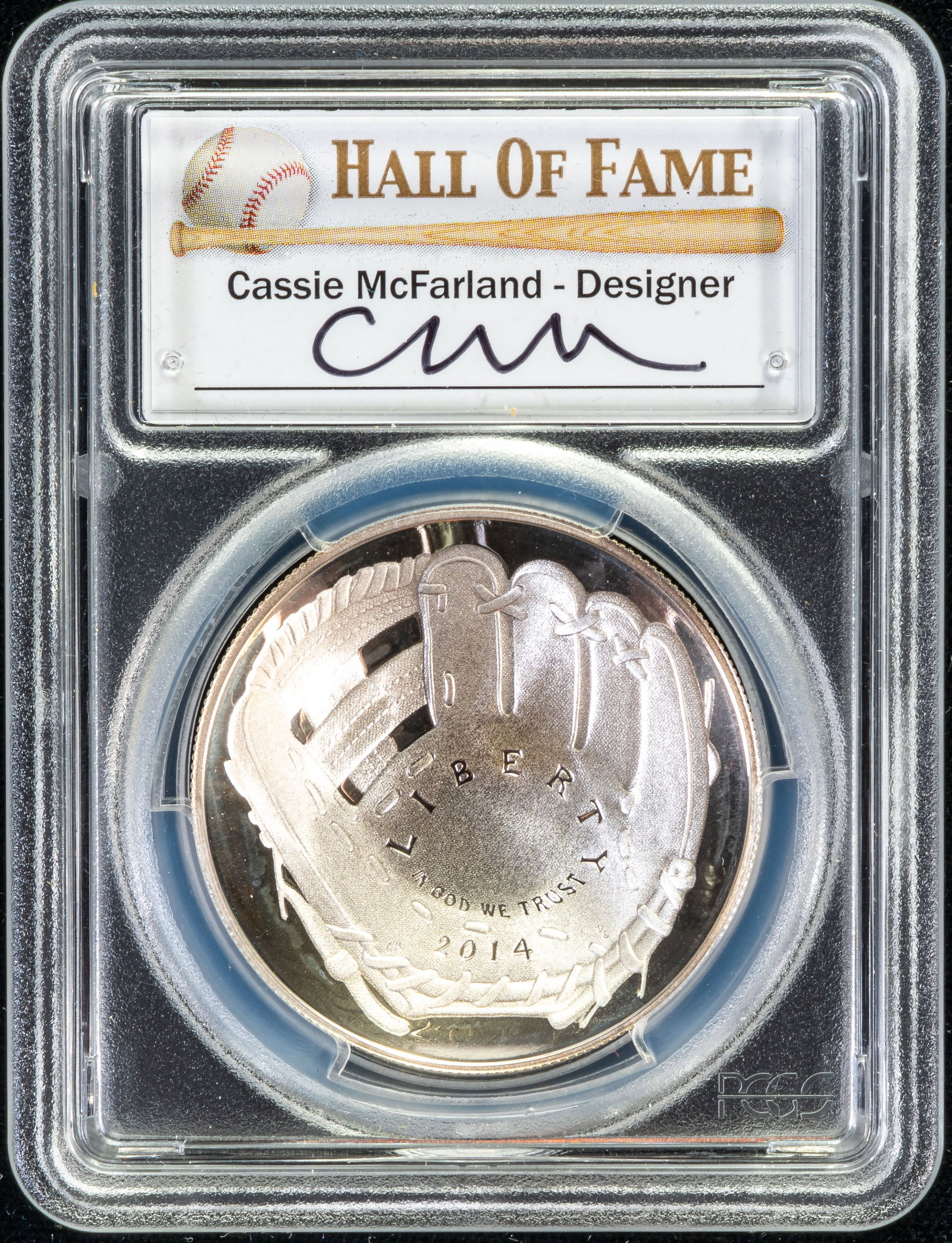 2014-P Baseball Fall Of Fame $1 Pcgs GEM Proof: A 2014-P Baseball Hall of Fame $1. PCGS graded GEM PROOF