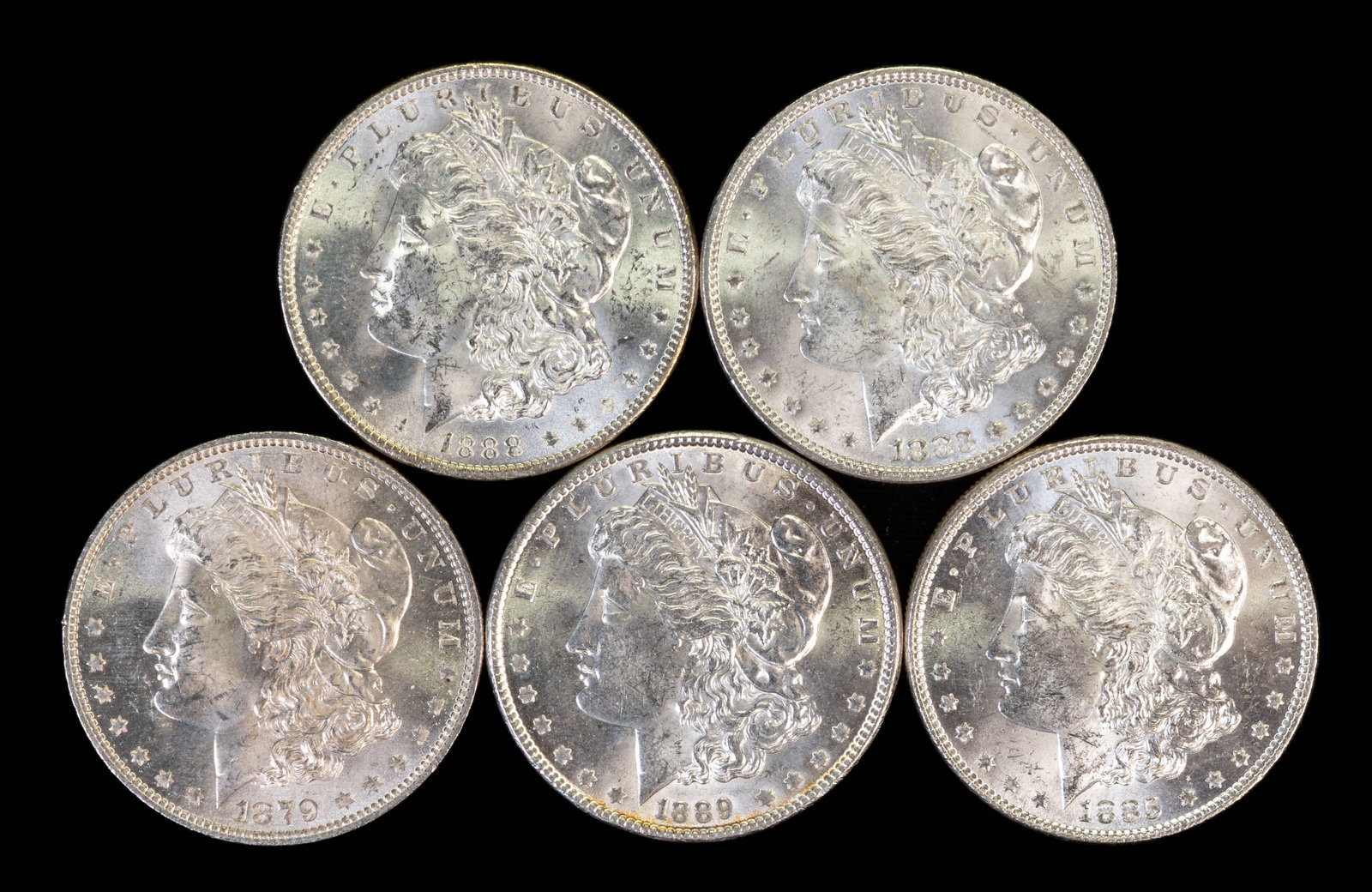 Five (5) Morgan Silver Dollars (1 of 2)