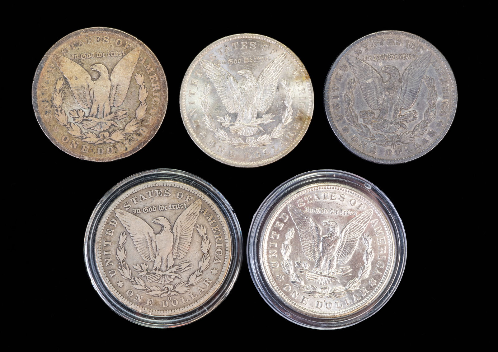 Five (5) Morgan Silver Dollars - 2
