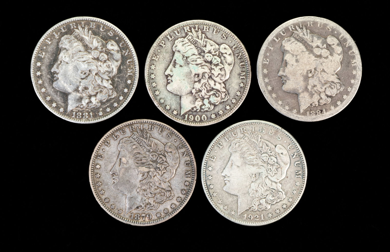 Five (5) Morgan Silver Dollars (1 of 2)