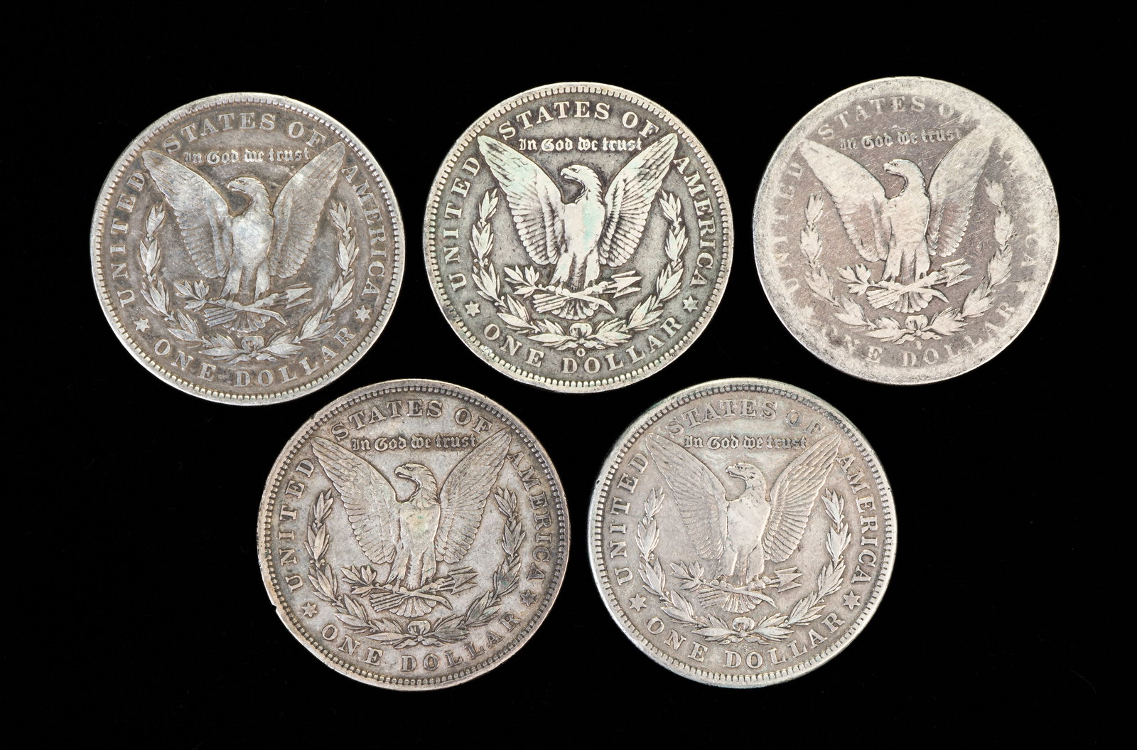Five (5) Morgan Silver Dollars - 2