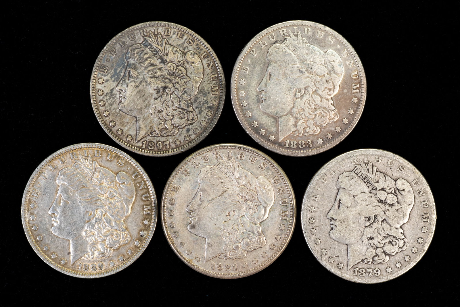 Five (5) Morgan Silver Dollars (1 of 2)