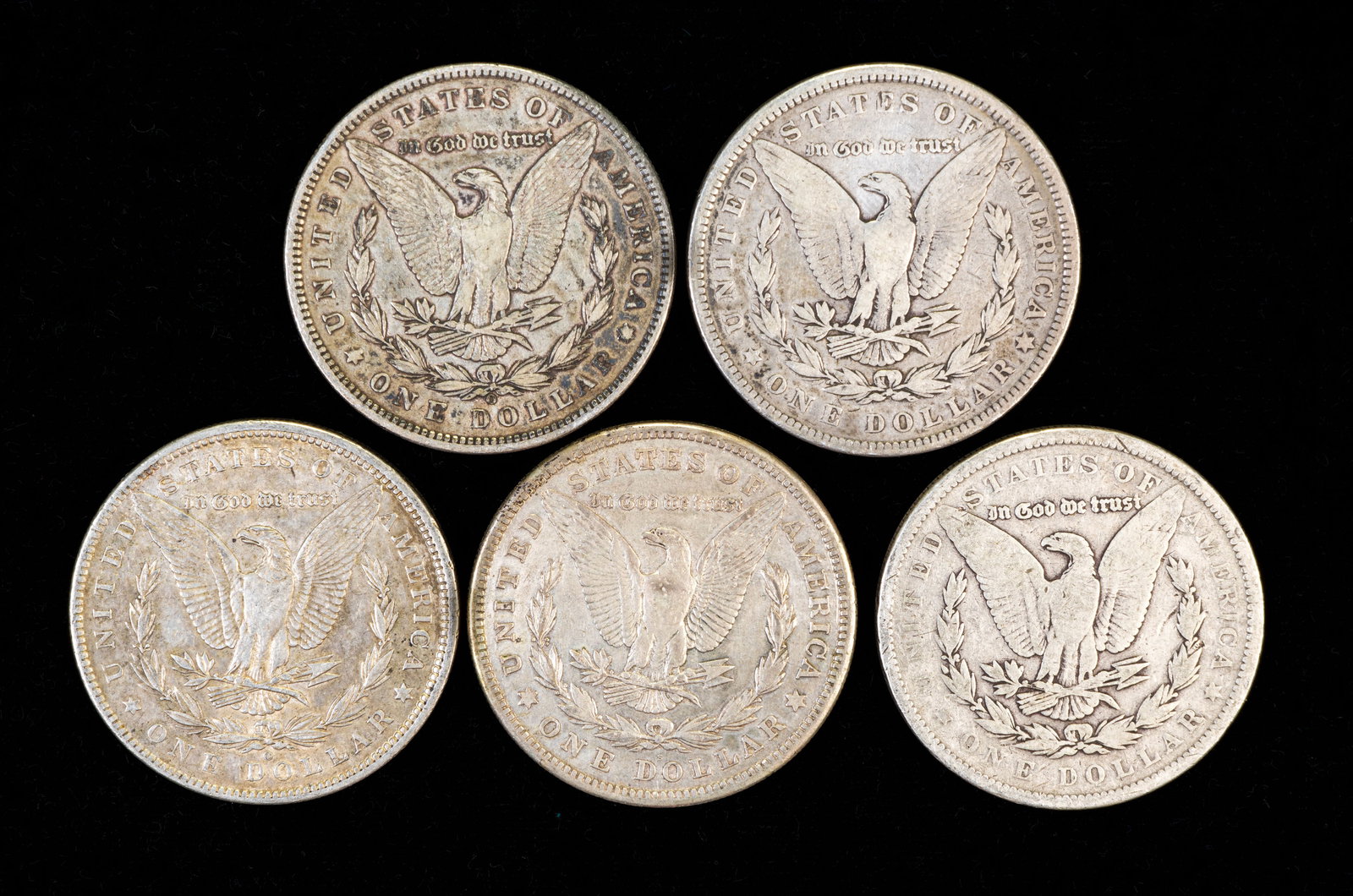 Five (5) Morgan Silver Dollars - 2