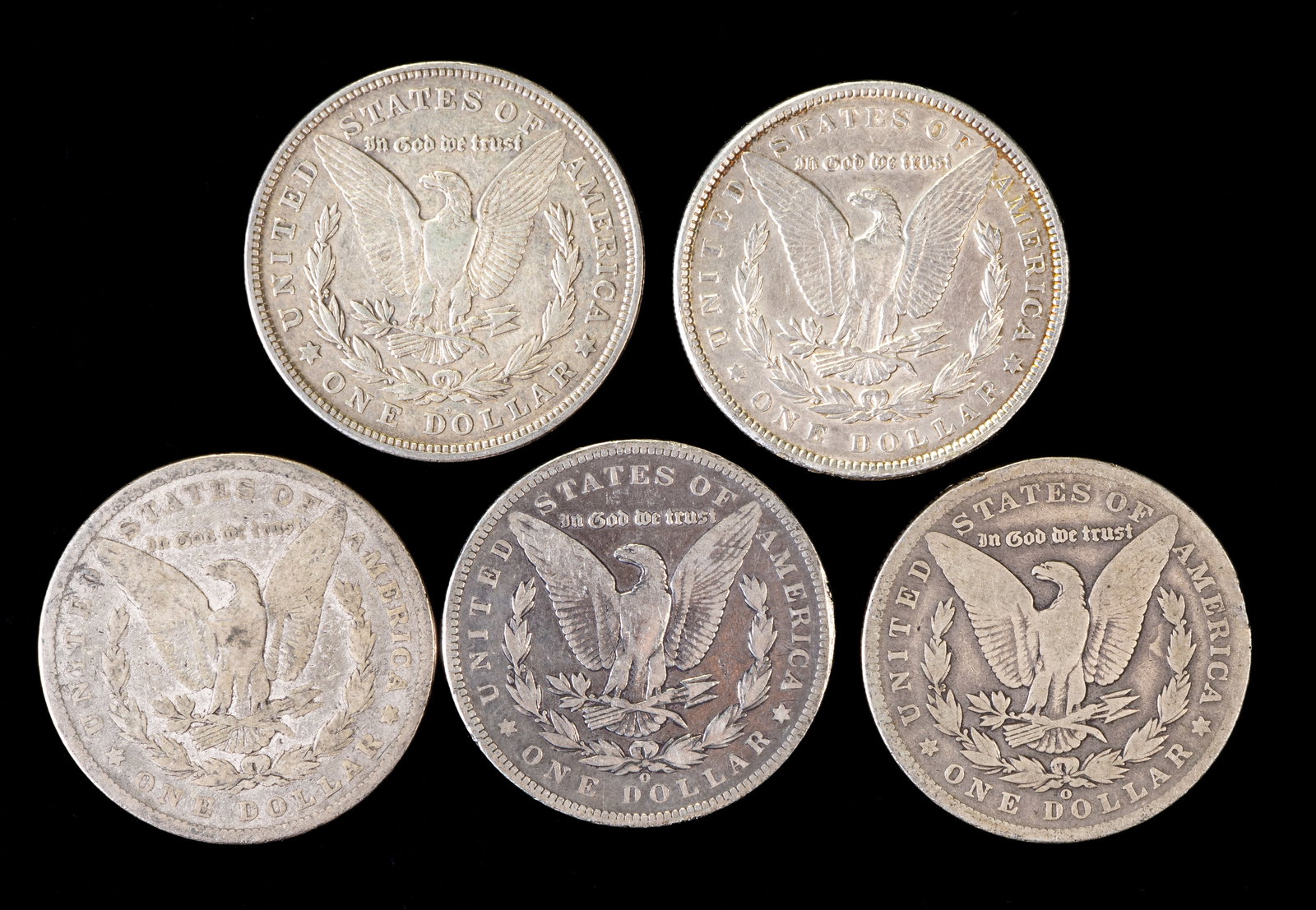 Five (5) Morgan Silver Dollars - 2