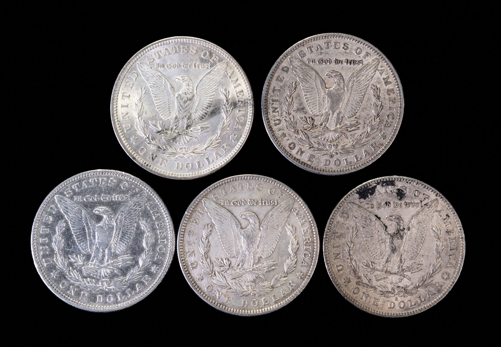 Five (5) Morgan Silver Dollars - 2