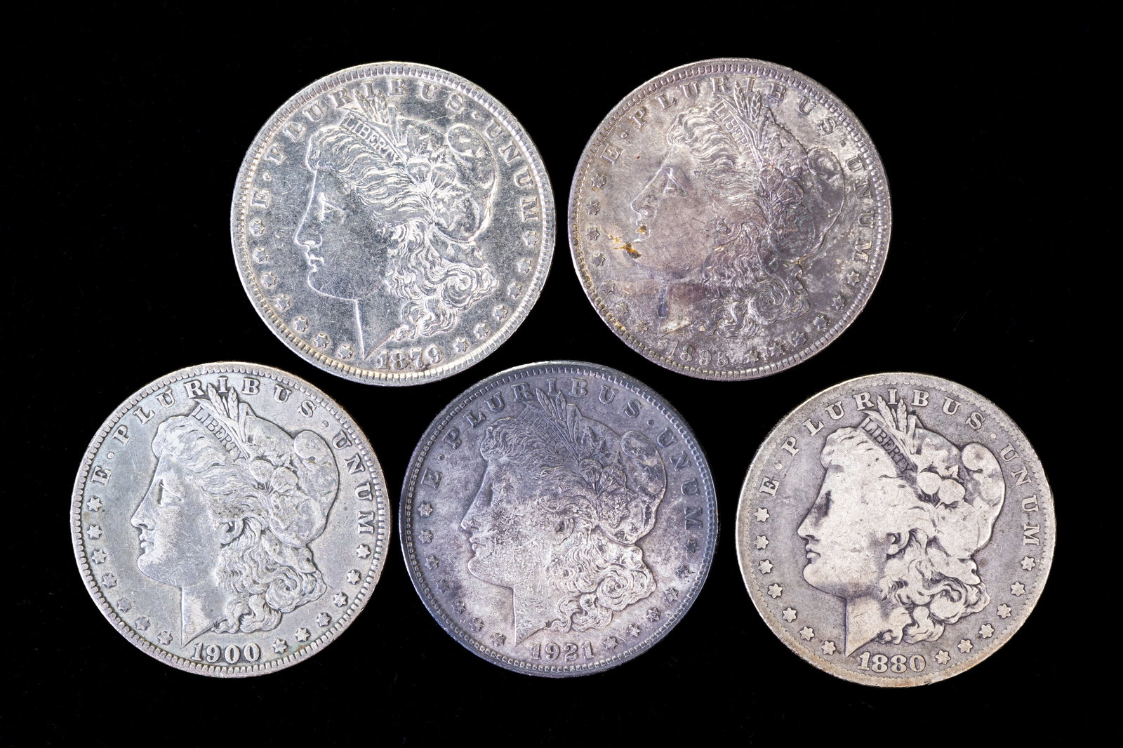 Five (5) Morgan Silver Dollars (1 of 2)