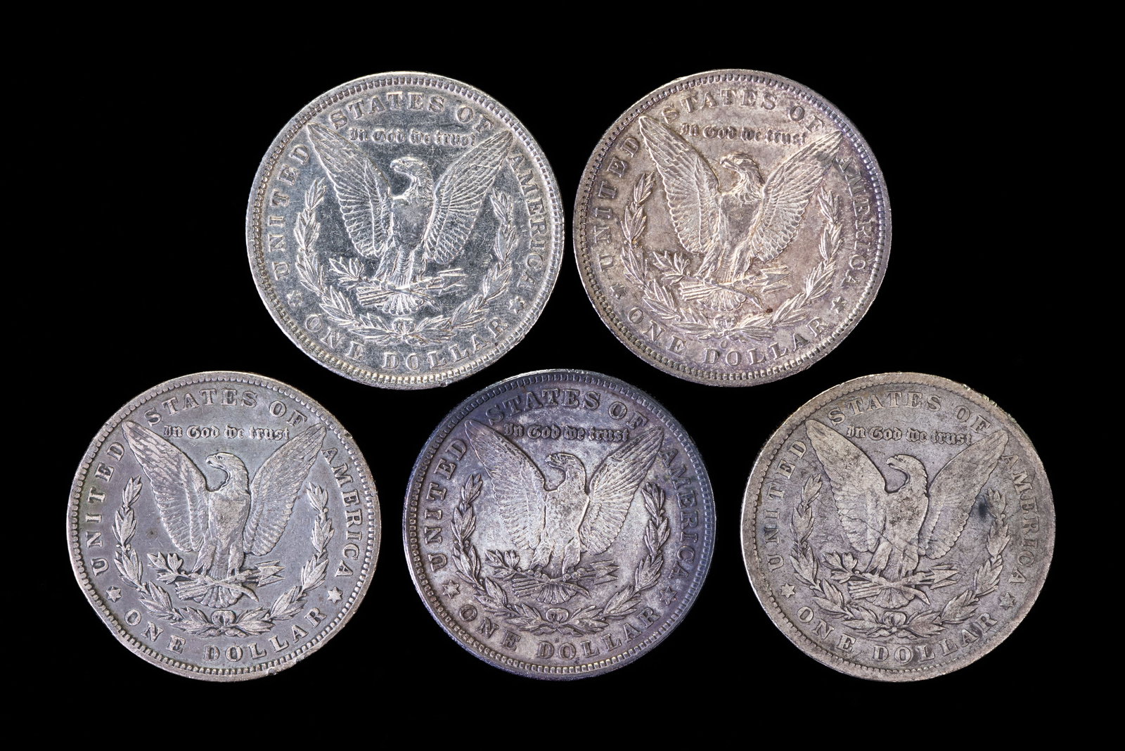 Five (5) Morgan Silver Dollars - 2