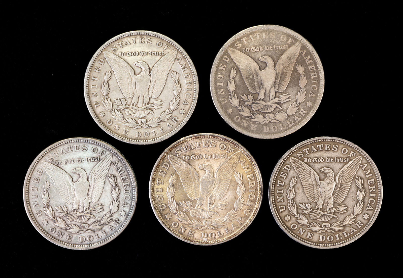 Five (5) Morgan Silver Dollars - 2