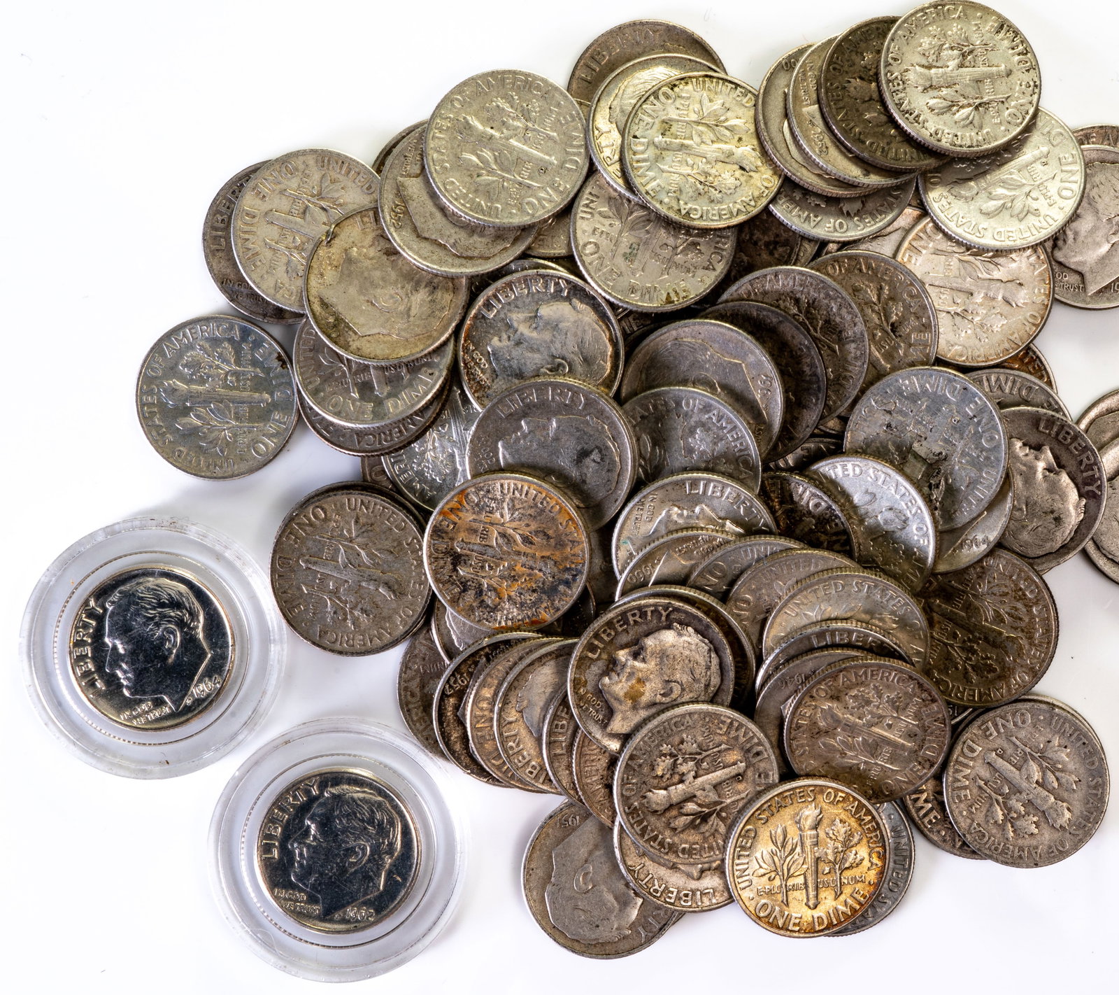 Ninety-Nine (99)Roosevelt Silver Dimes 90% Silver (1 of 3)