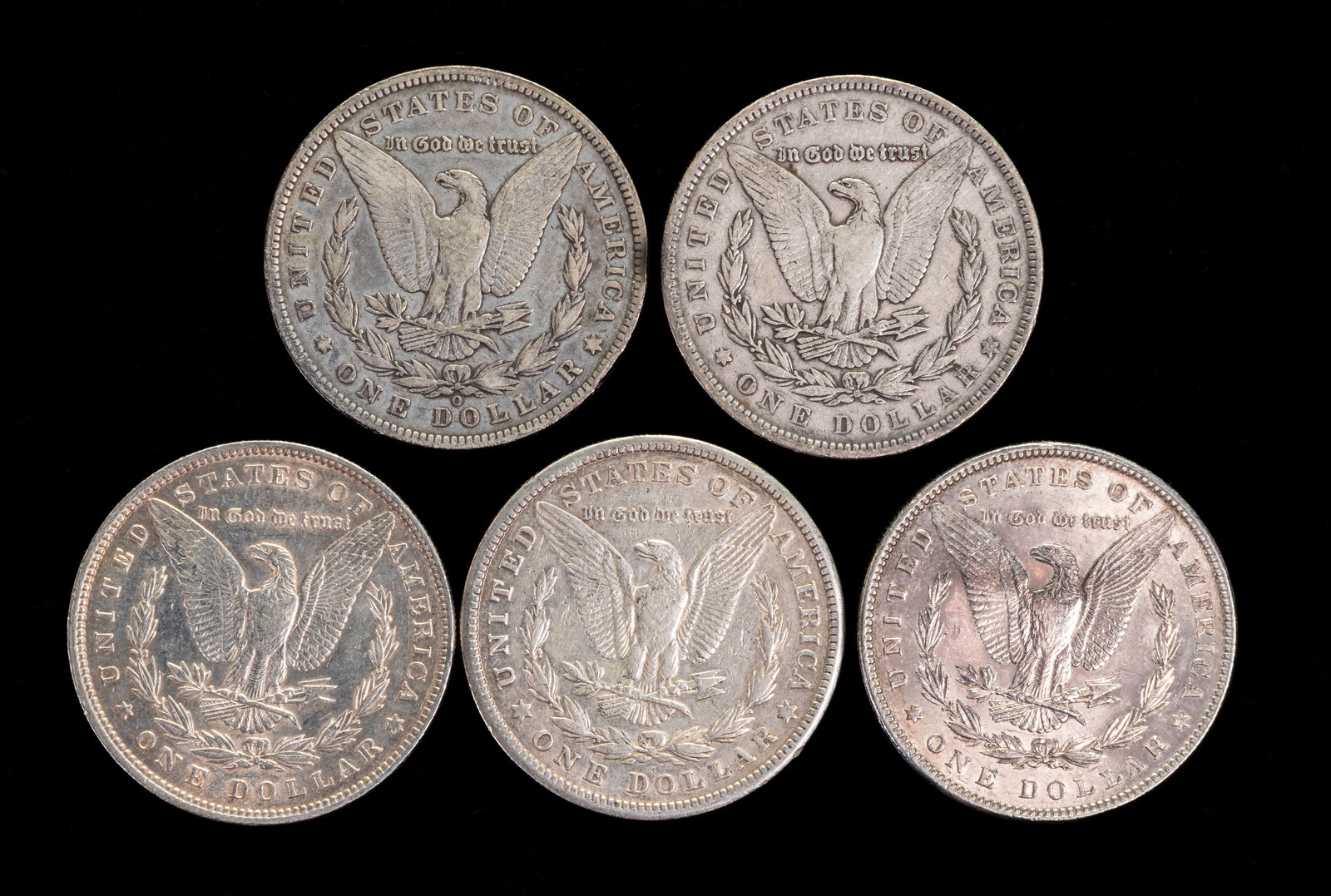 Five (5) Morgan Silver Dollars - 2