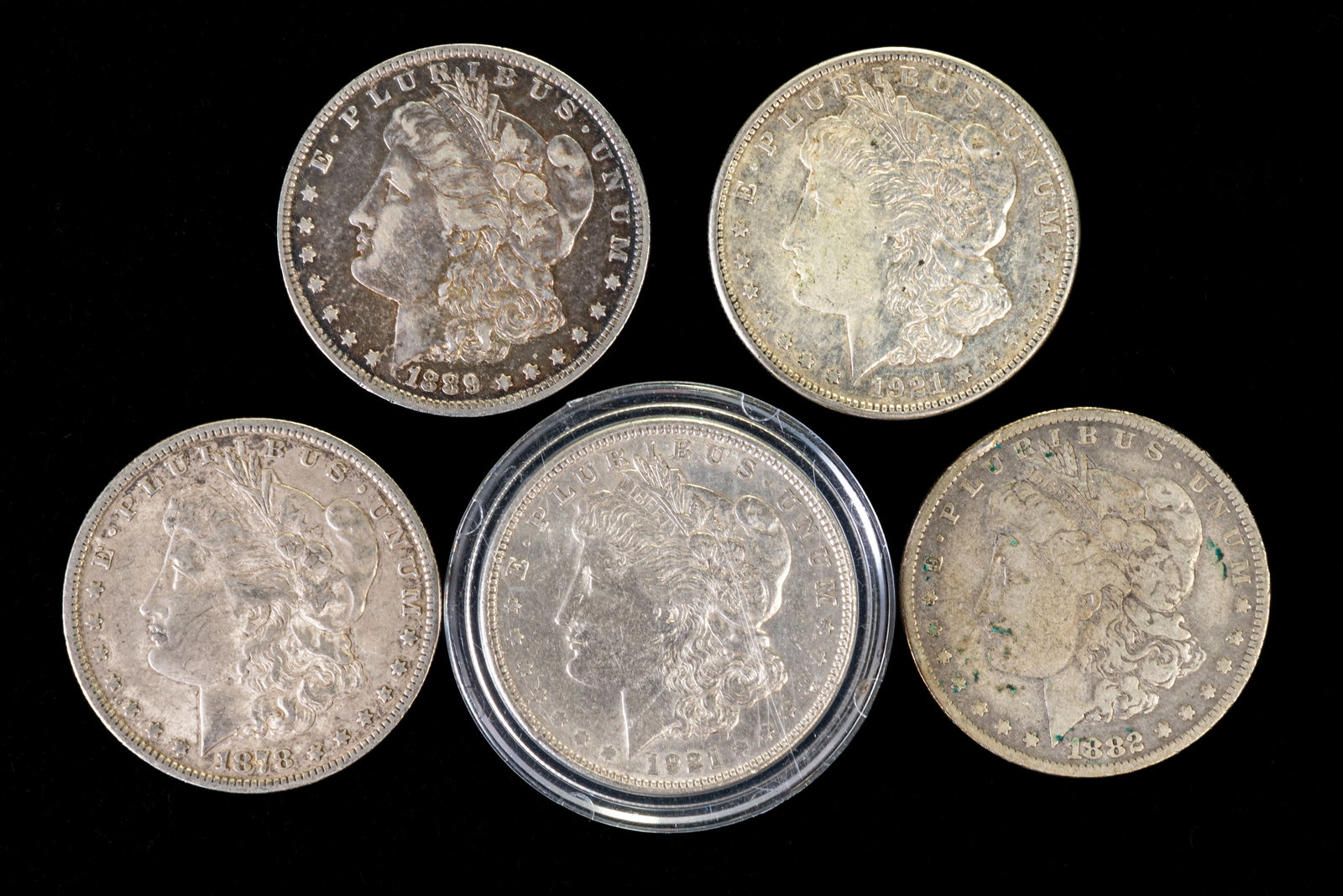 Five (5) Morgan Silver Dollars (1 of 2)