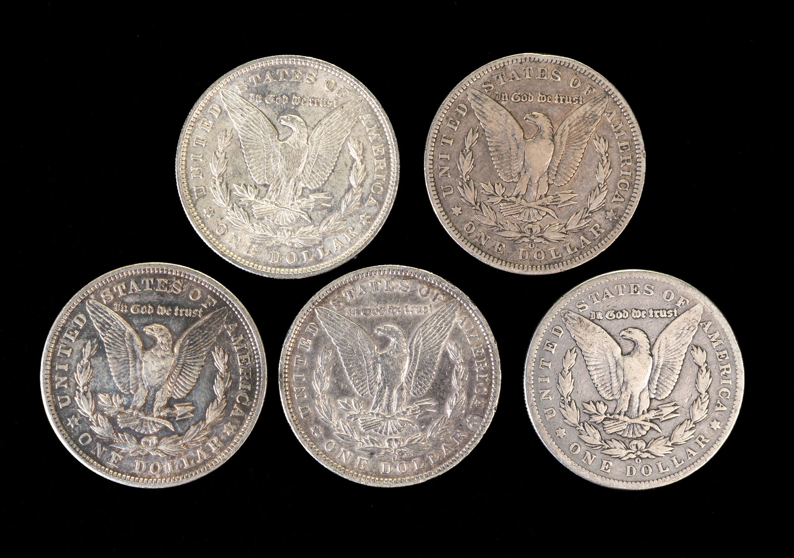 Five (5) Morgan Silver Dollars - 2
