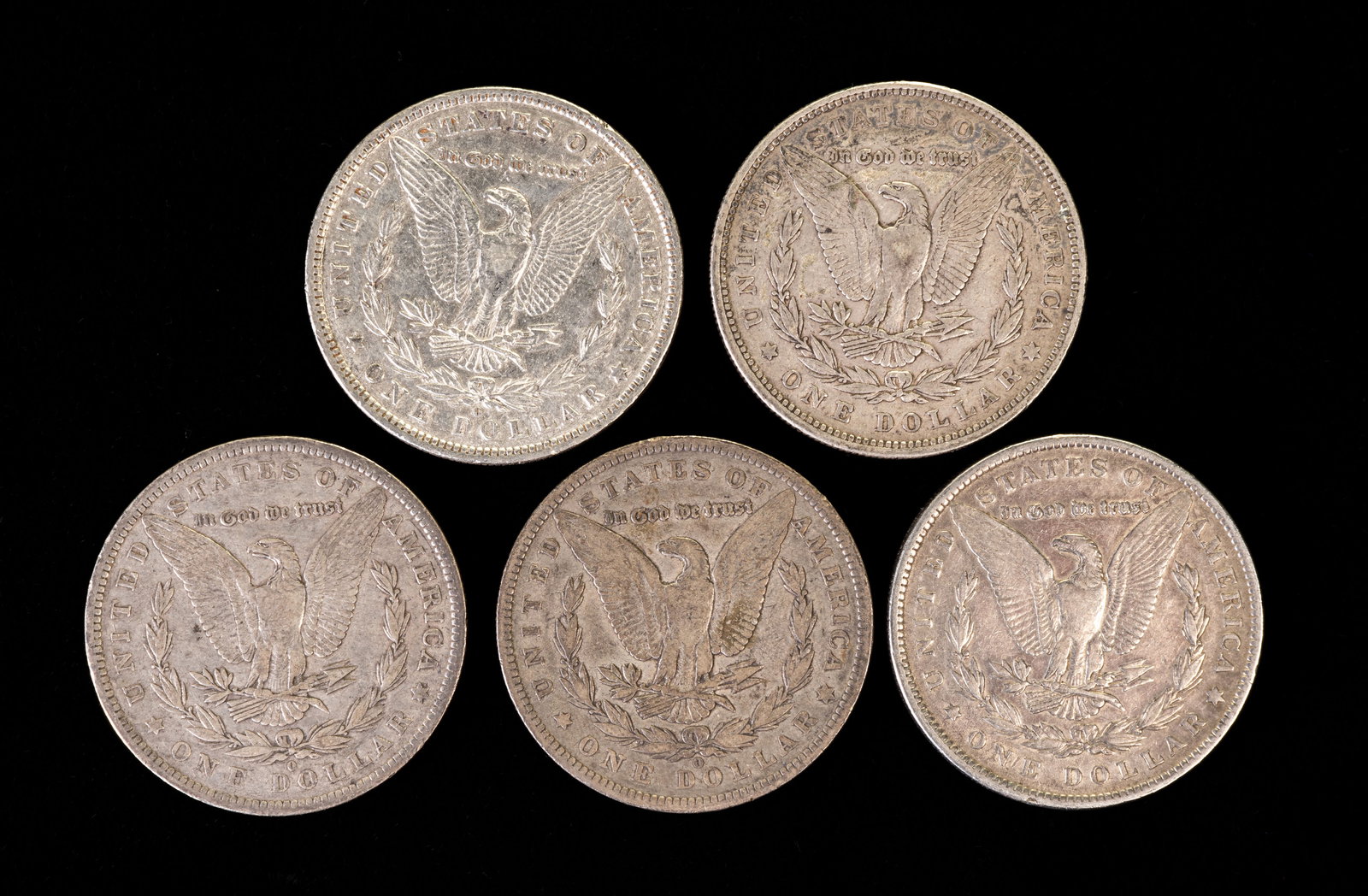 Five (5) Morgan Silver Dollars - 3
