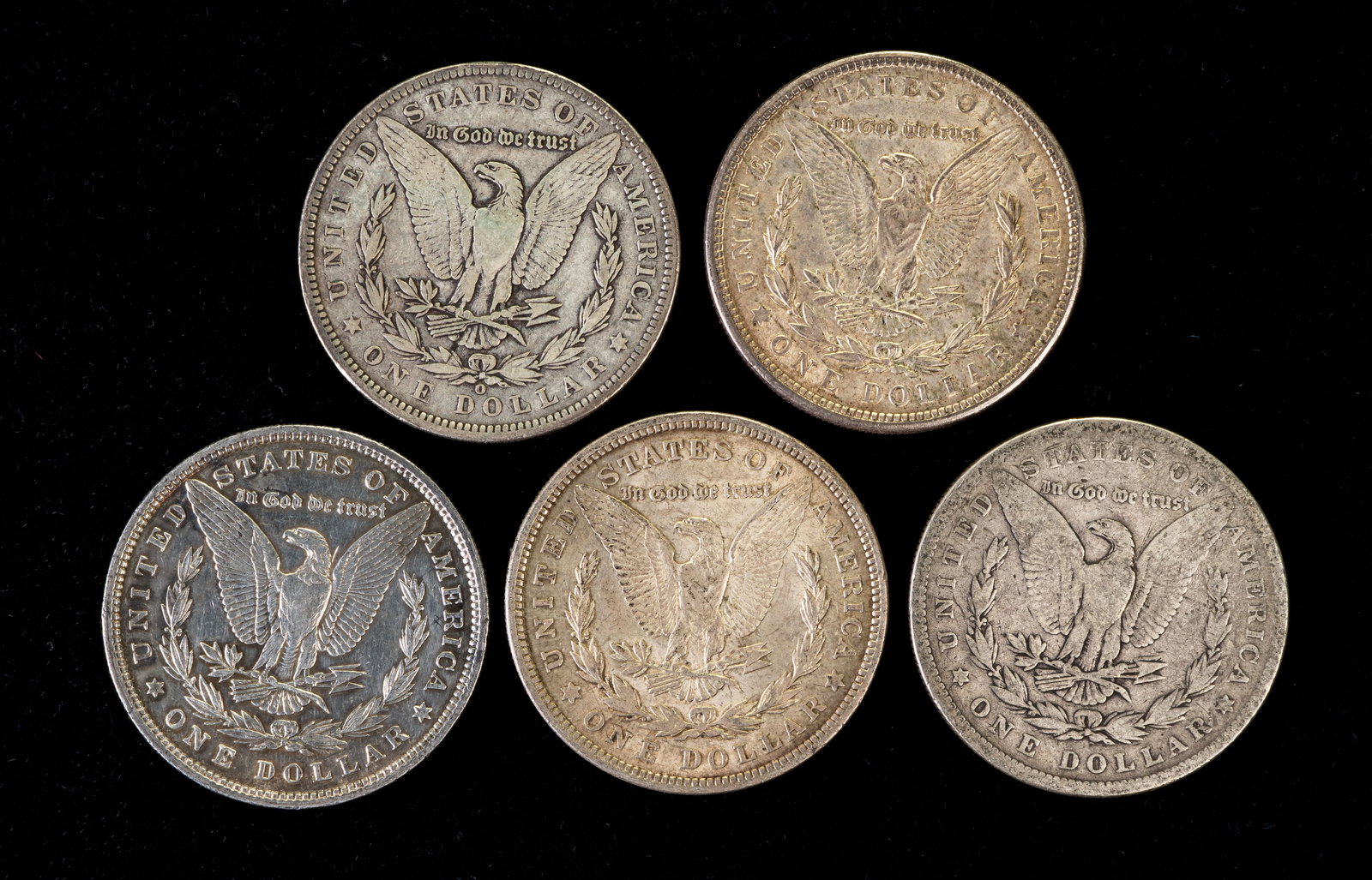 Five (5) Morgan Silver Dollars - 2
