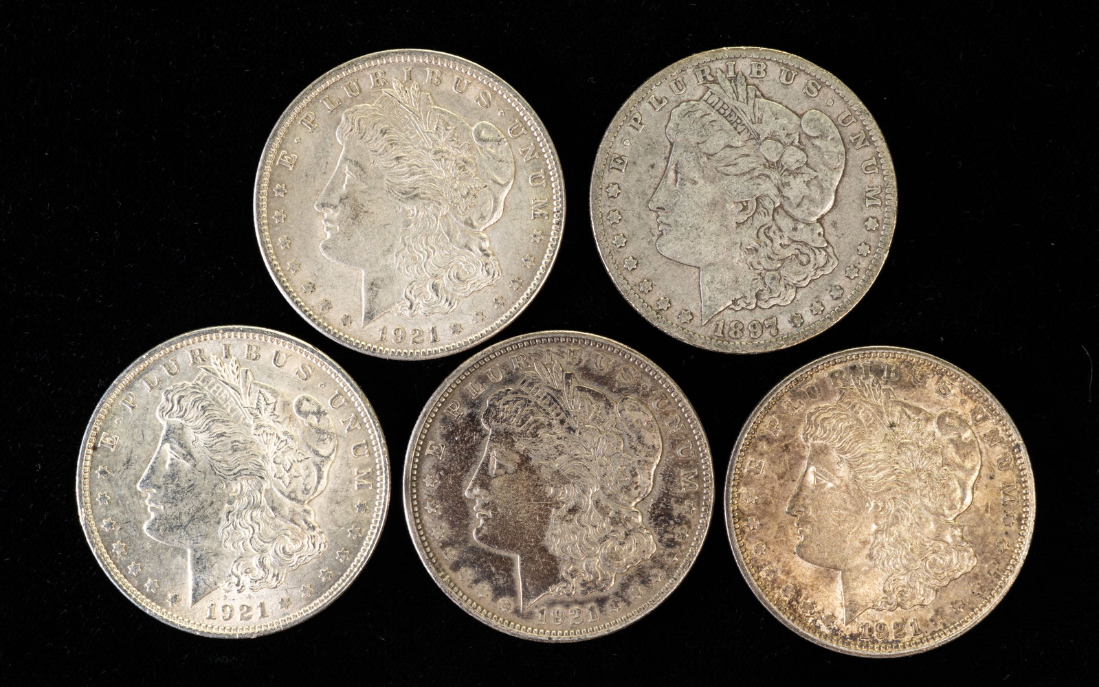 Five (5) Morgan Silver Dollars (1 of 2)