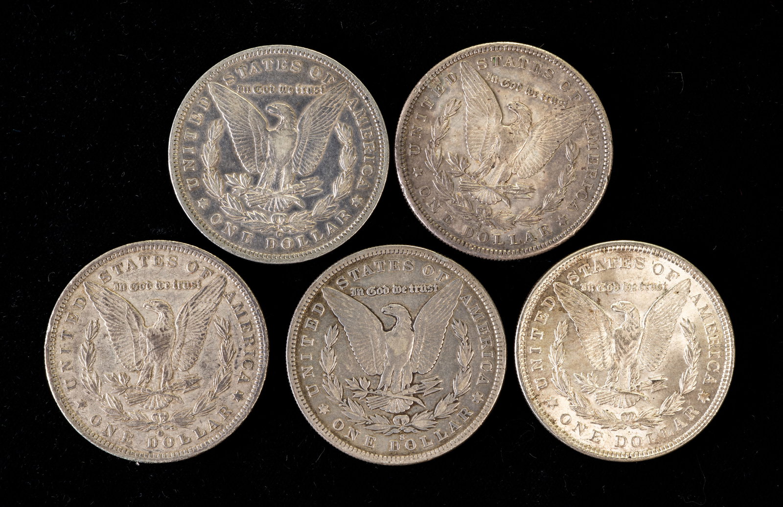 Five (5) Morgan Silver Dollars - 3