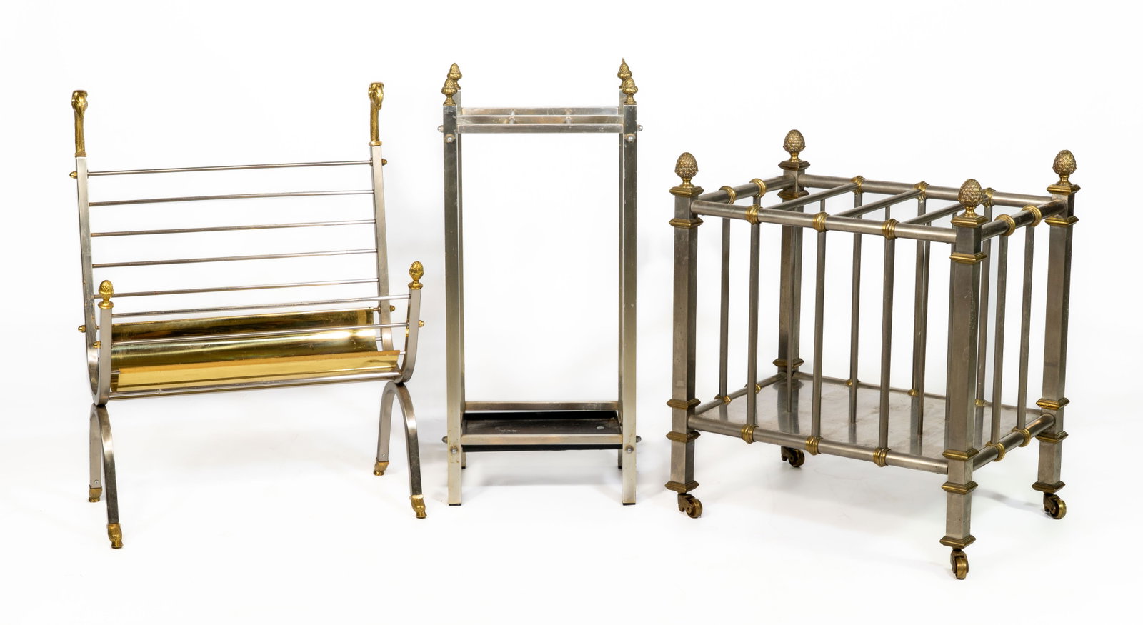 Two (2) Maison Jansen Magazine Racks and Umbrella Stand (1 of 6)
