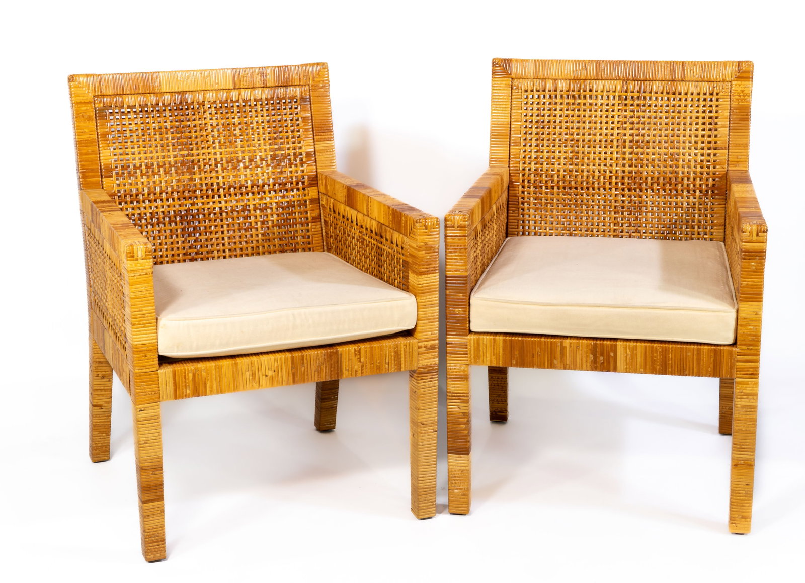 Two (2) Bielecky Brothers Rattan and Cane Arm Chairs (1 of 7)
