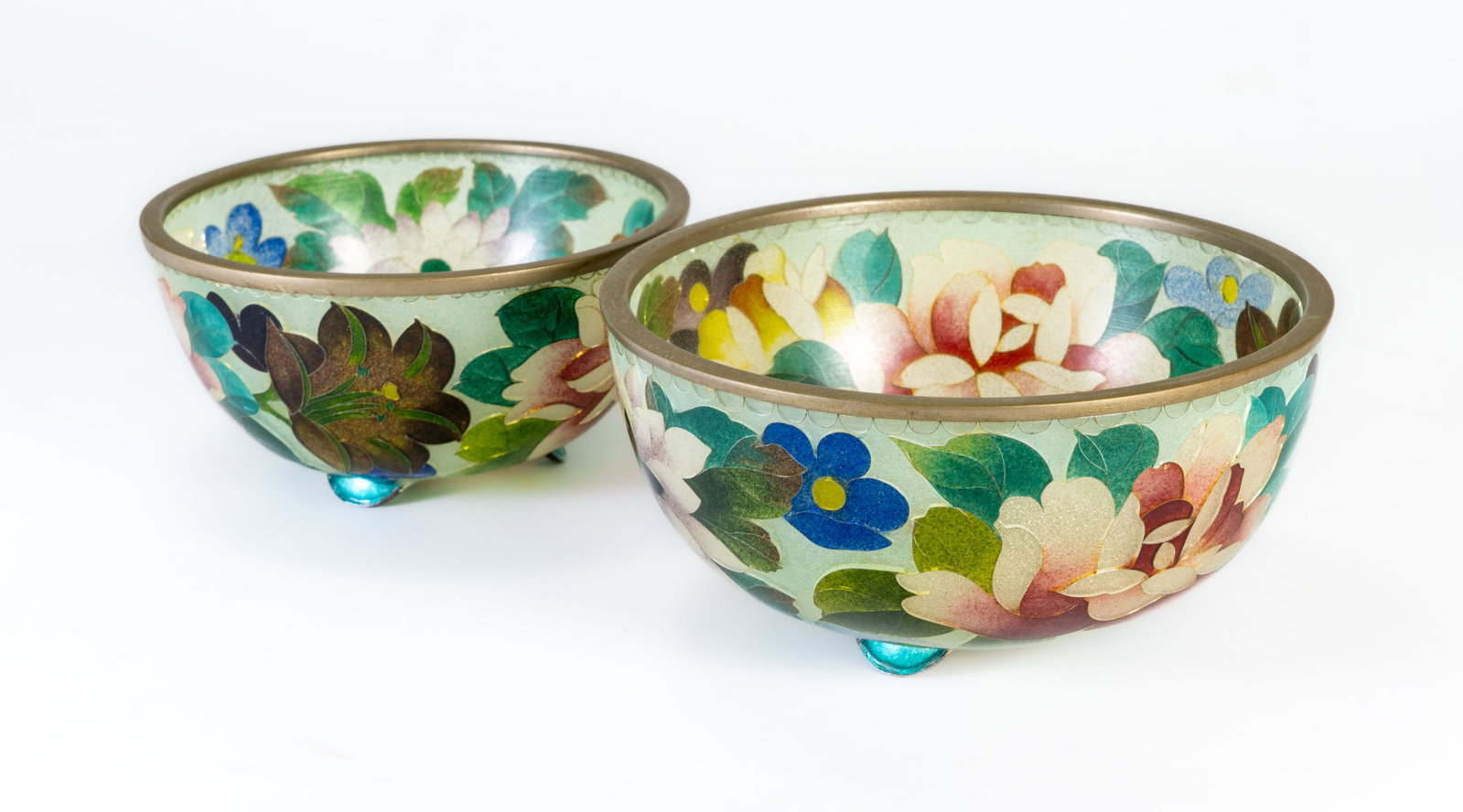 Two (2) Pieces of Japanese Plique-a-jour Cloisonne Enamel Bowls (1 of 8)